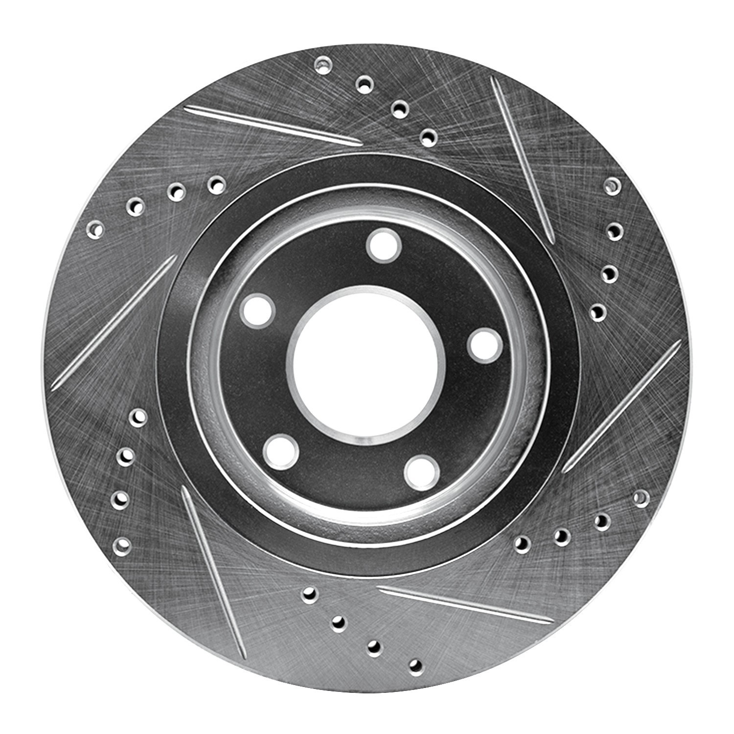 DYN 631-67058L DFC Brake Rotor - Drilled and Slotted - Silver - Image 4