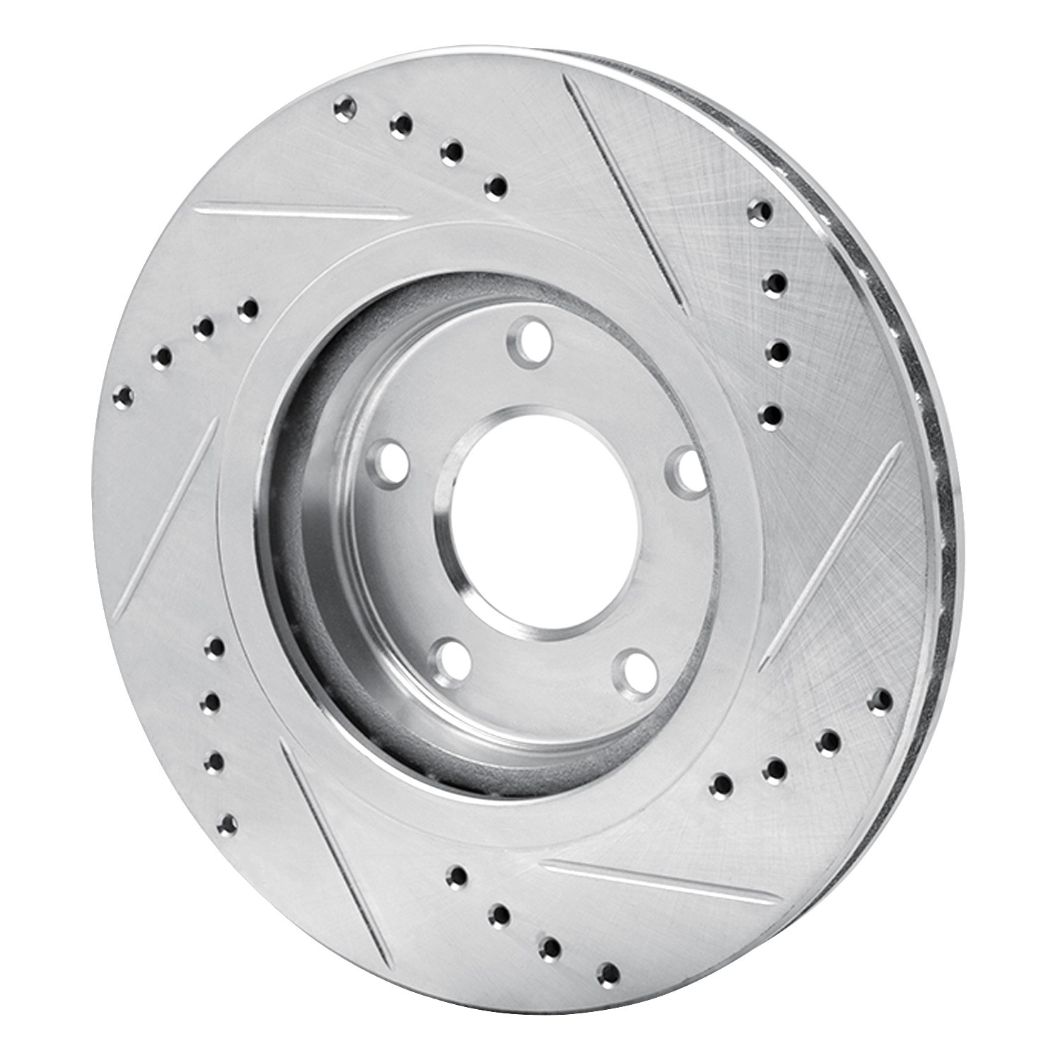 DYN 631-67058L DFC Brake Rotor - Drilled and Slotted - Silver - Image 2