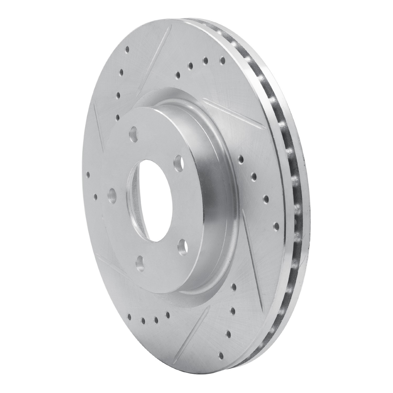 DYN 631-67066L DFC Brake Rotor - Drilled and Slotted - Silver - Image 2