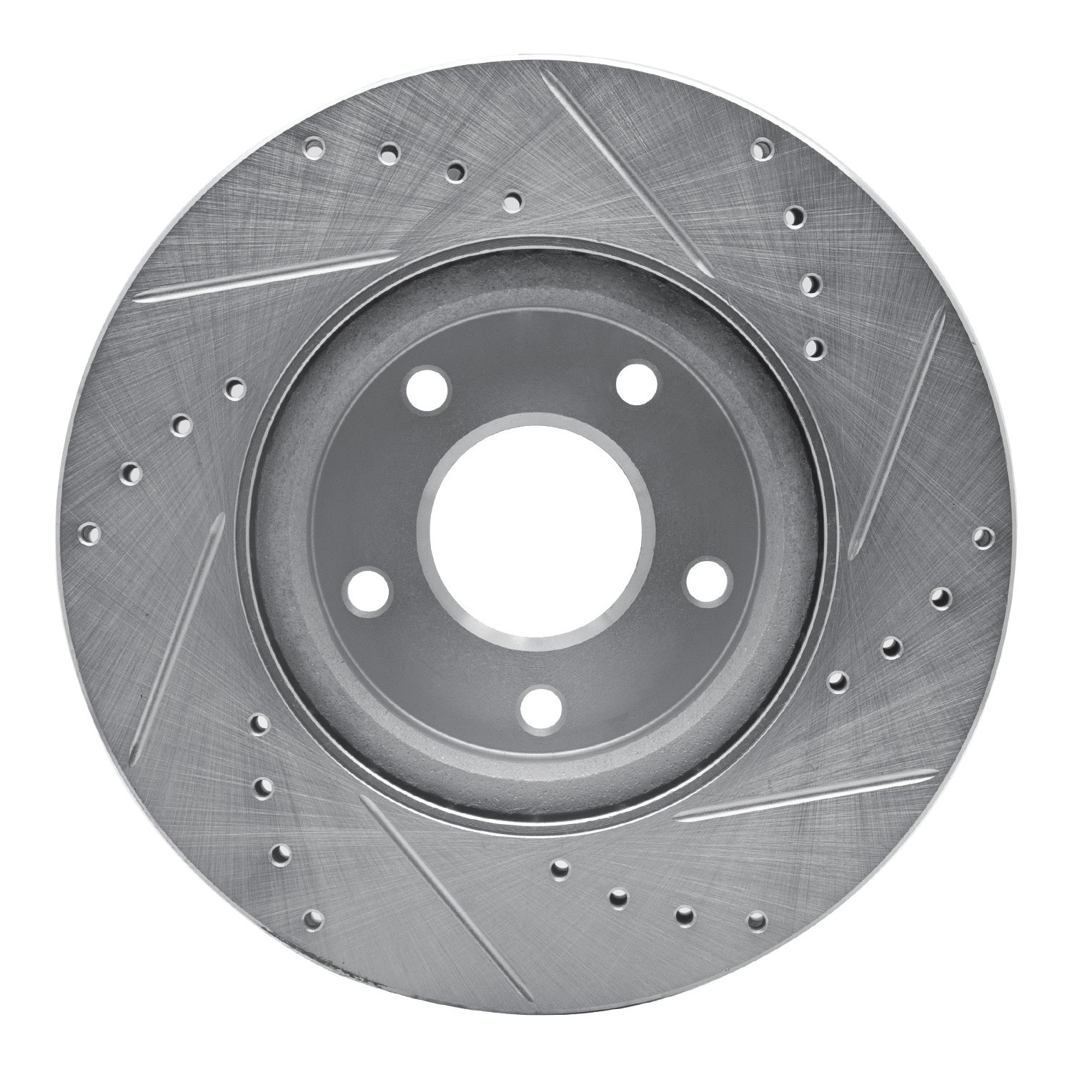 DYN 631-67066L DFC Brake Rotor - Drilled and Slotted - Silver - Image 3