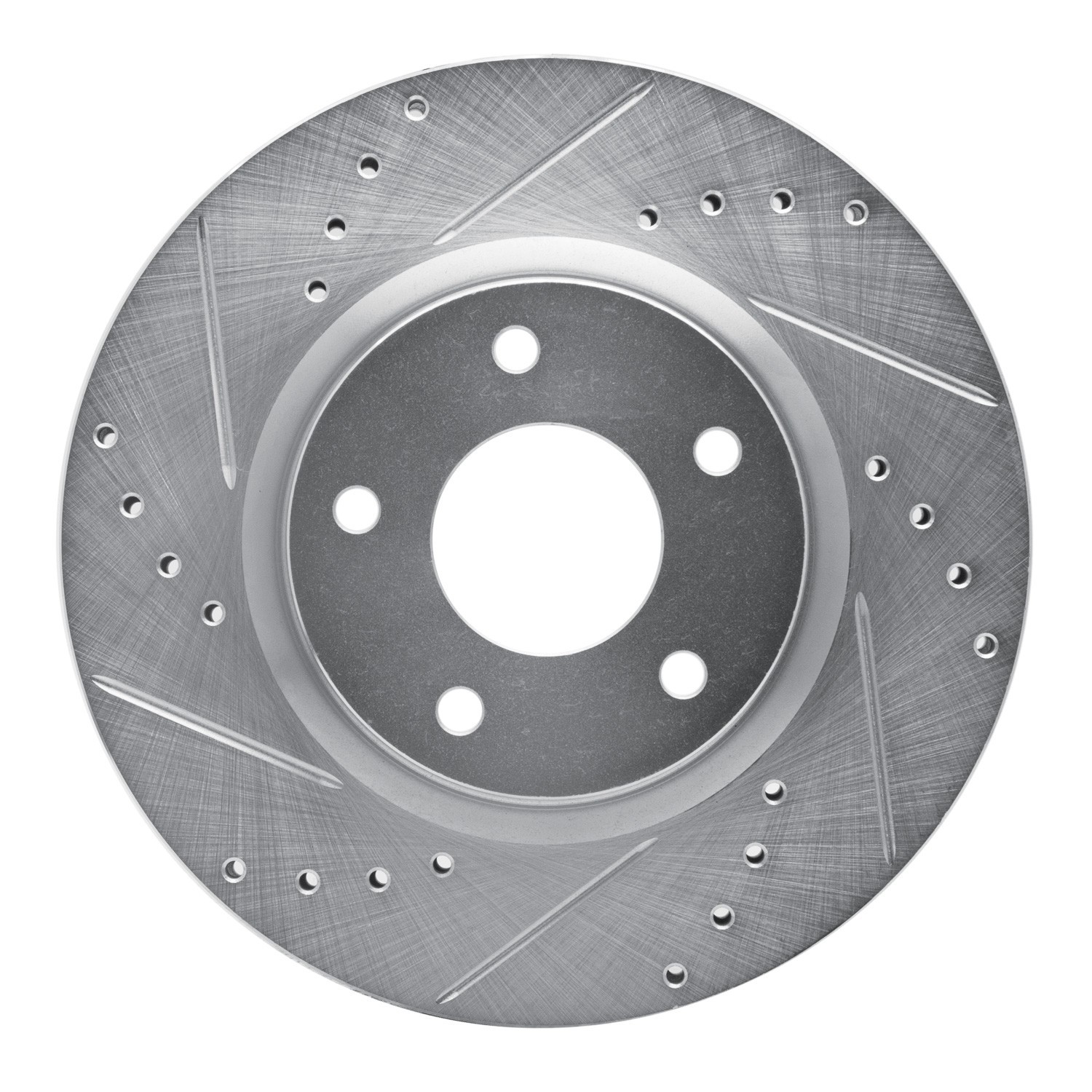 DYN 631-67066L DFC Brake Rotor - Drilled and Slotted - Silver - Image 4