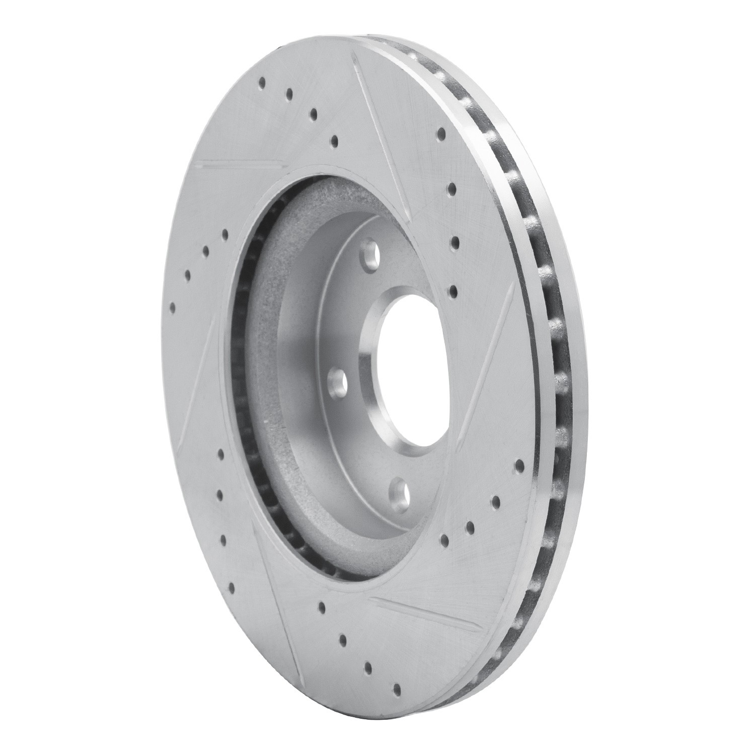 DYN 631-67066L DFC Brake Rotor - Drilled and Slotted - Silver - Image 5