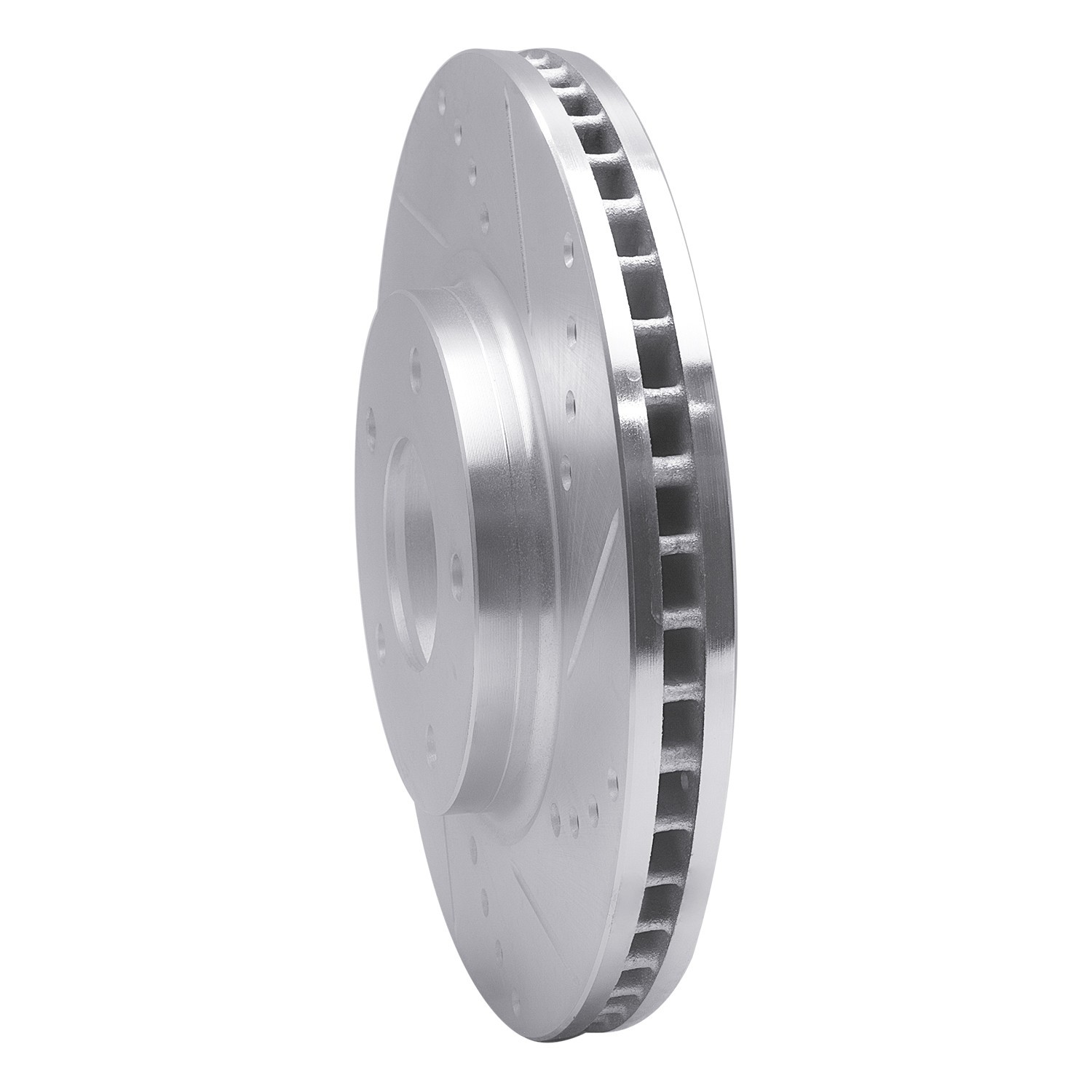 DYN 631-67087R DFC Brake Rotor - Drilled and Slotted - Silver - Image 3