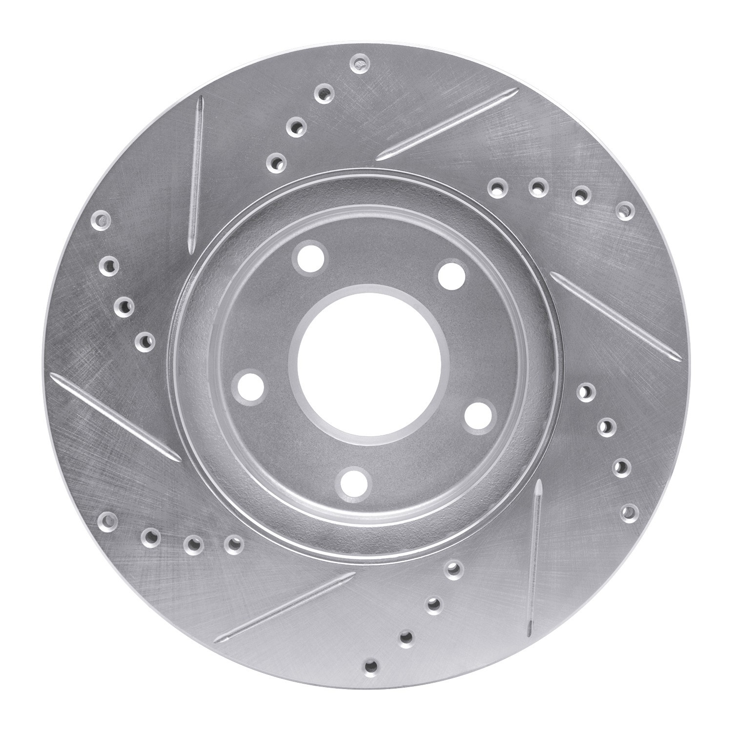 DYN 631-67087R DFC Brake Rotor - Drilled and Slotted - Silver - Image 4