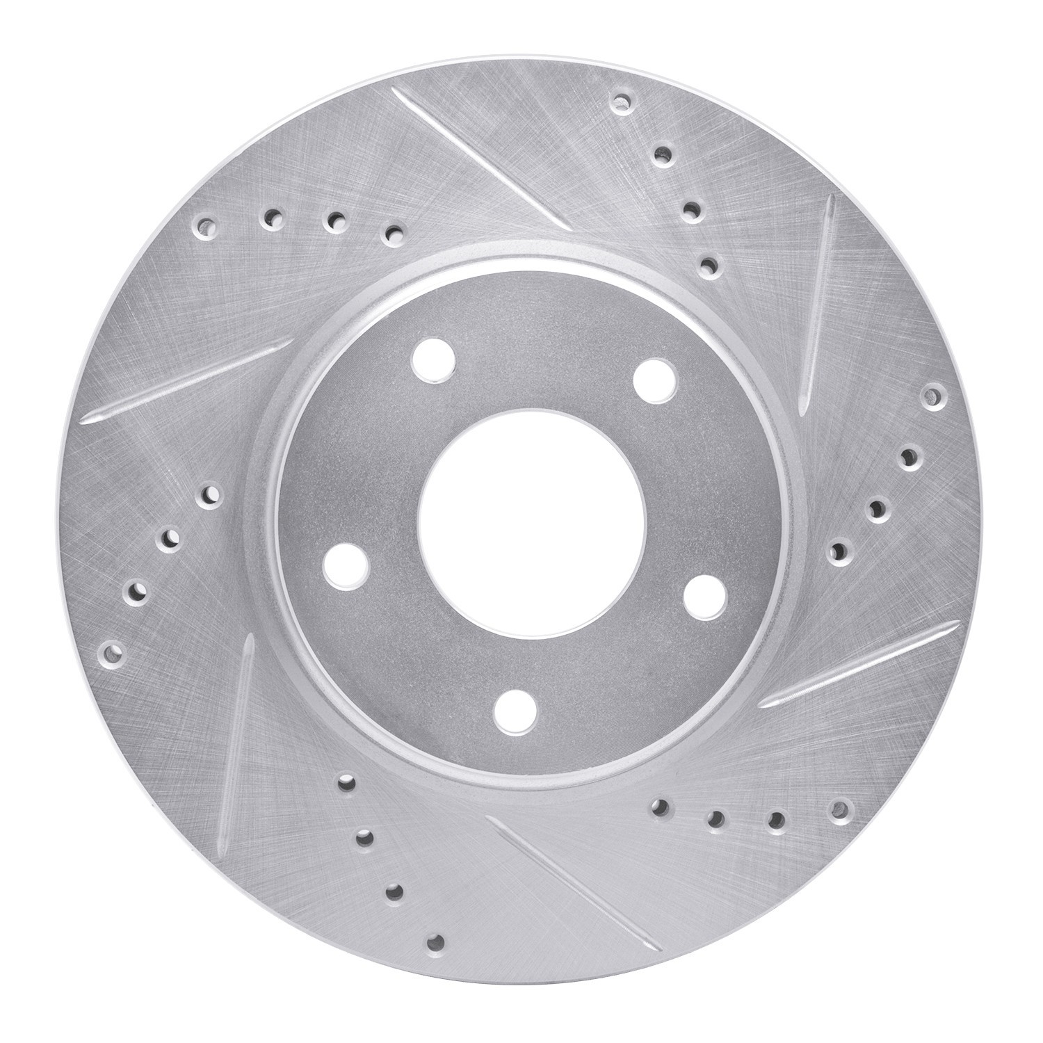 DYN 631-67087R DFC Brake Rotor - Drilled and Slotted - Silver - Image 5