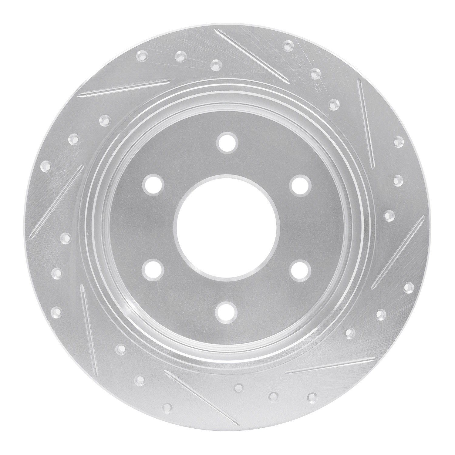 DYN 631-67090L DFC Brake Rotor - Drilled and Slotted - Silver - Image 4