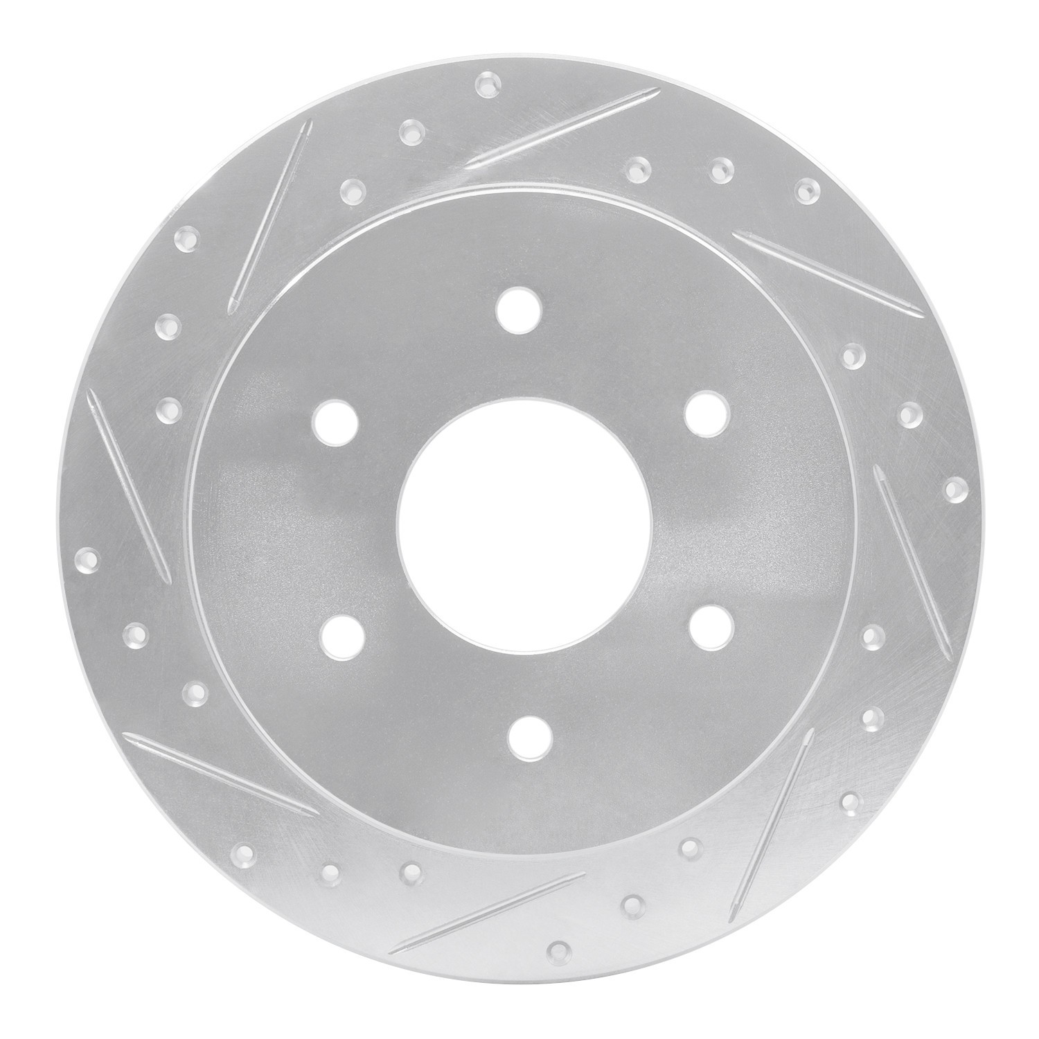 DYN 631-67090L DFC Brake Rotor - Drilled and Slotted - Silver - Image 5