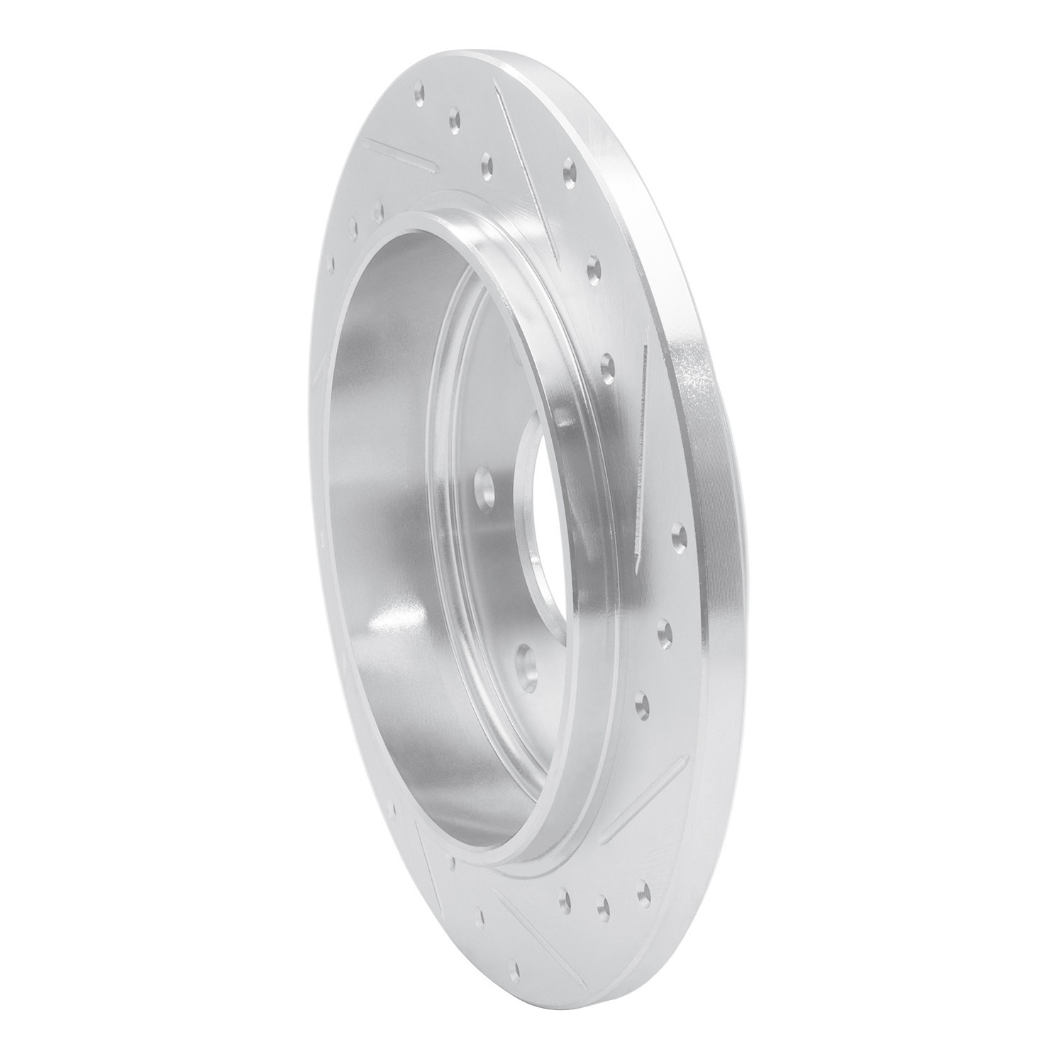 DYN 631-67090L DFC Brake Rotor - Drilled and Slotted - Silver - Image 2