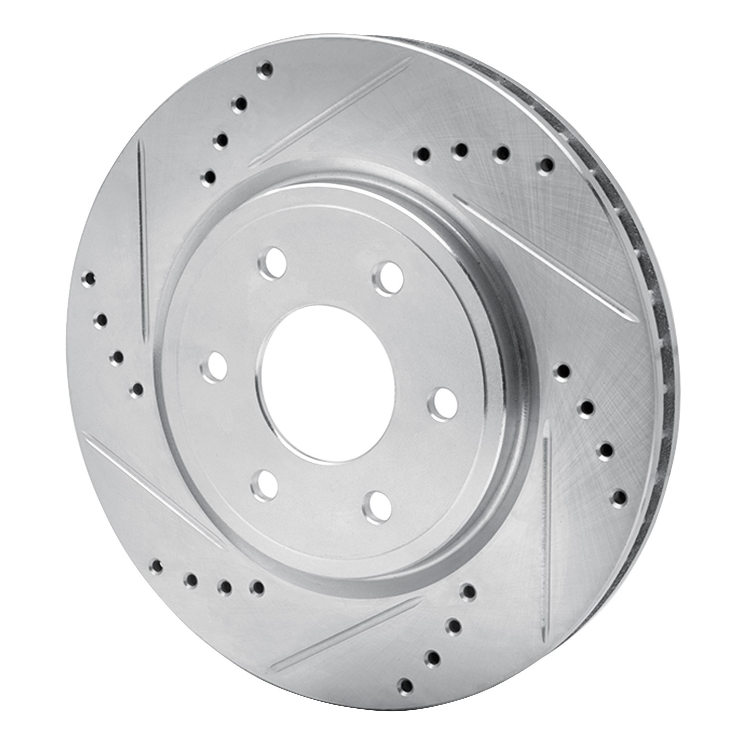 DYN 631-67092L DFC Brake Rotor - Drilled and Slotted - Silver - Image 2