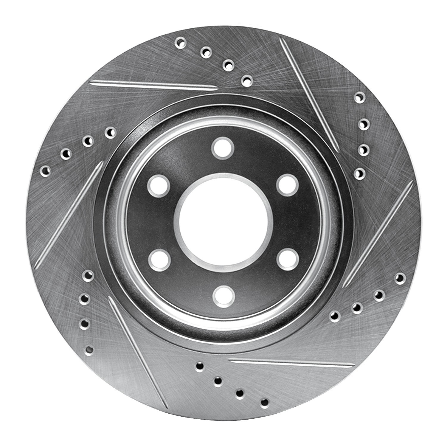 DYN 631-67092L DFC Brake Rotor - Drilled and Slotted - Silver - Image 3