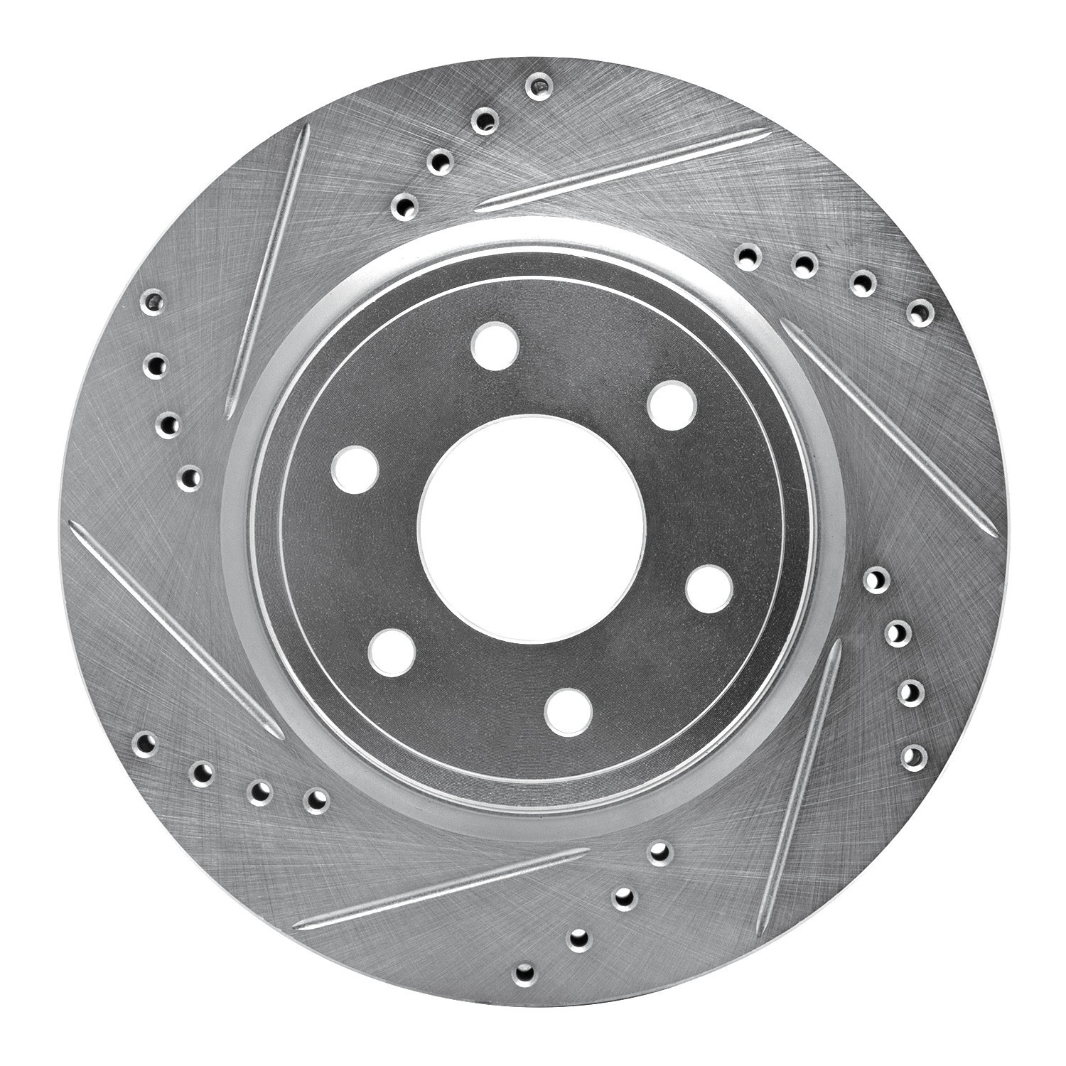 DYN 631-67092L DFC Brake Rotor - Drilled and Slotted - Silver - Image 4