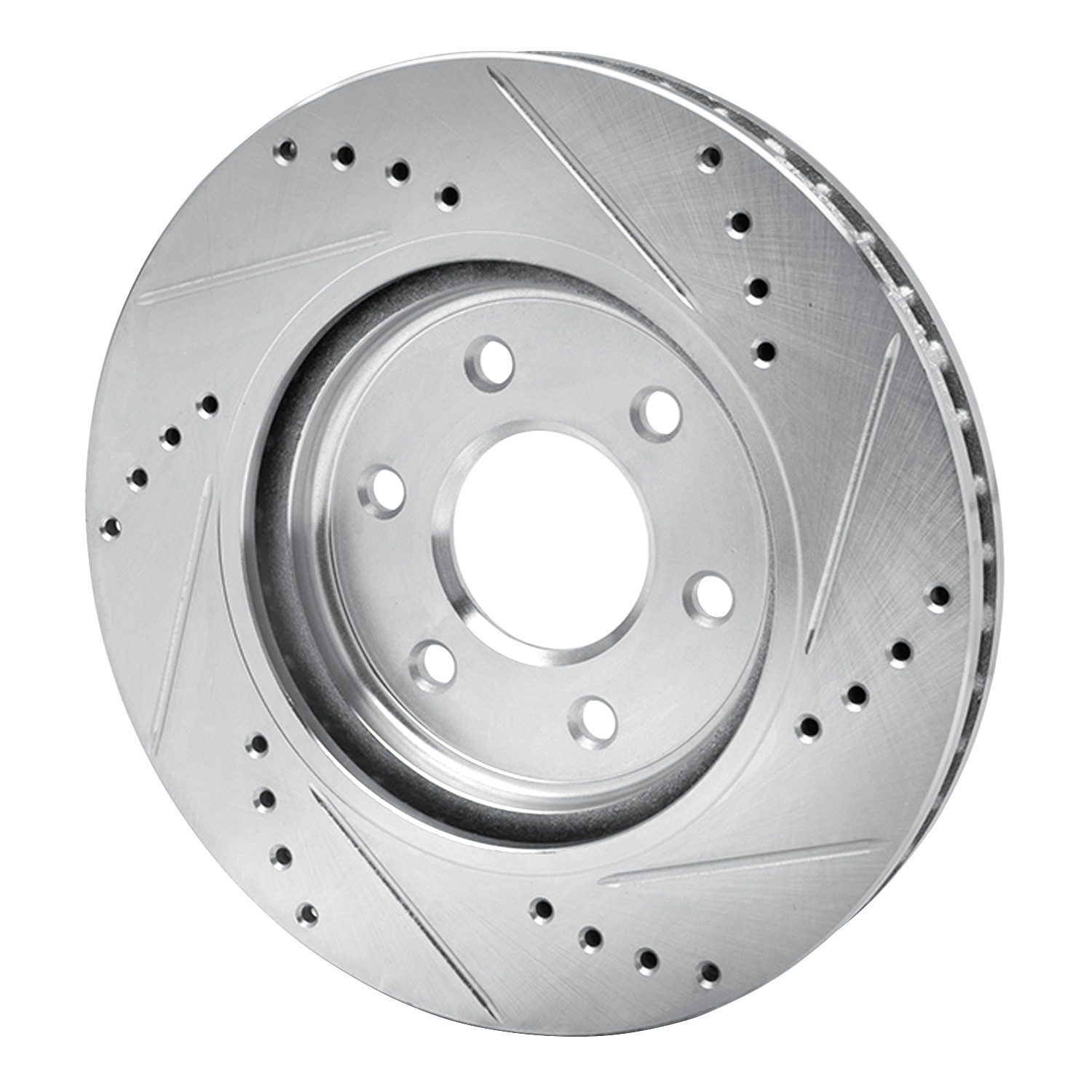 DYN 631-67092L DFC Brake Rotor - Drilled and Slotted - Silver