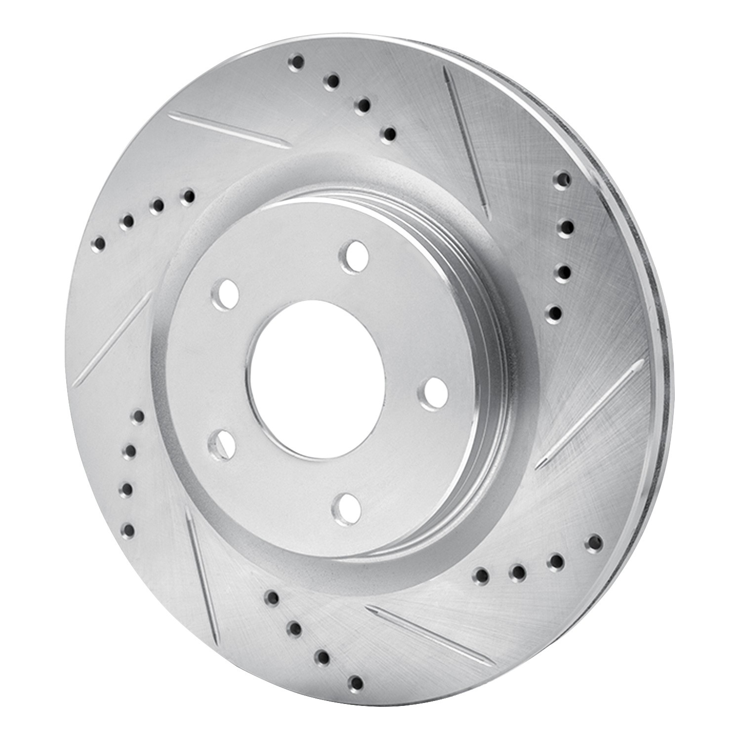 DYN 631-67100R DFC Brake Rotor - Drilled and Slotted - Silver - Image 2