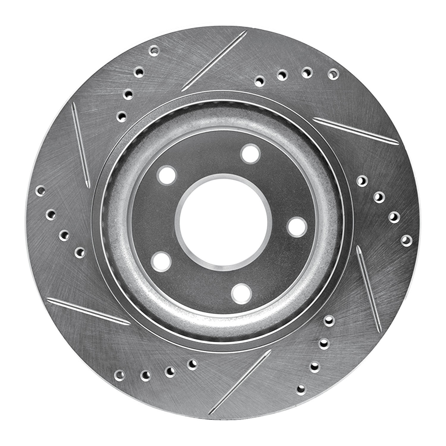 DYN 631-67100R DFC Brake Rotor - Drilled and Slotted - Silver