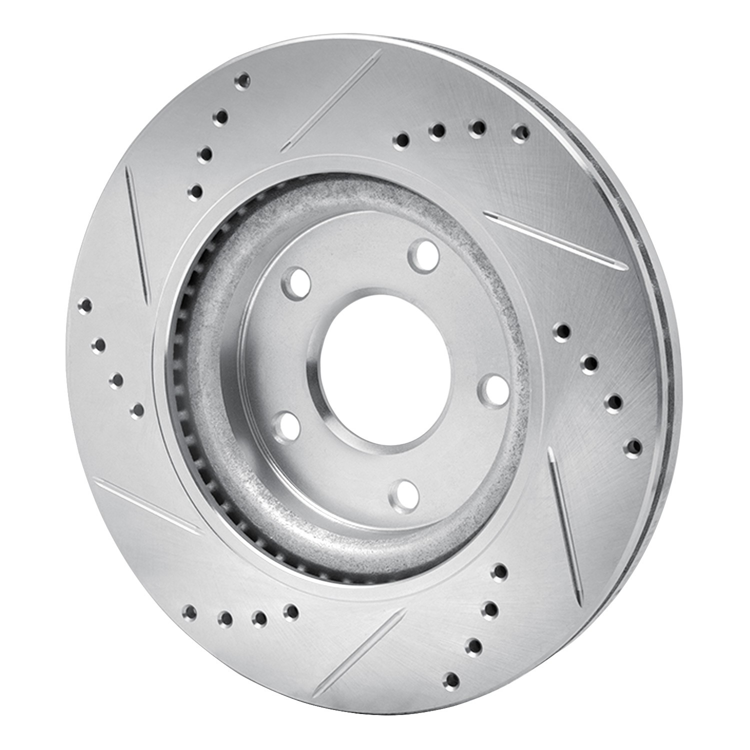 DYN 631-67100R DFC Brake Rotor - Drilled and Slotted - Silver - Image 5