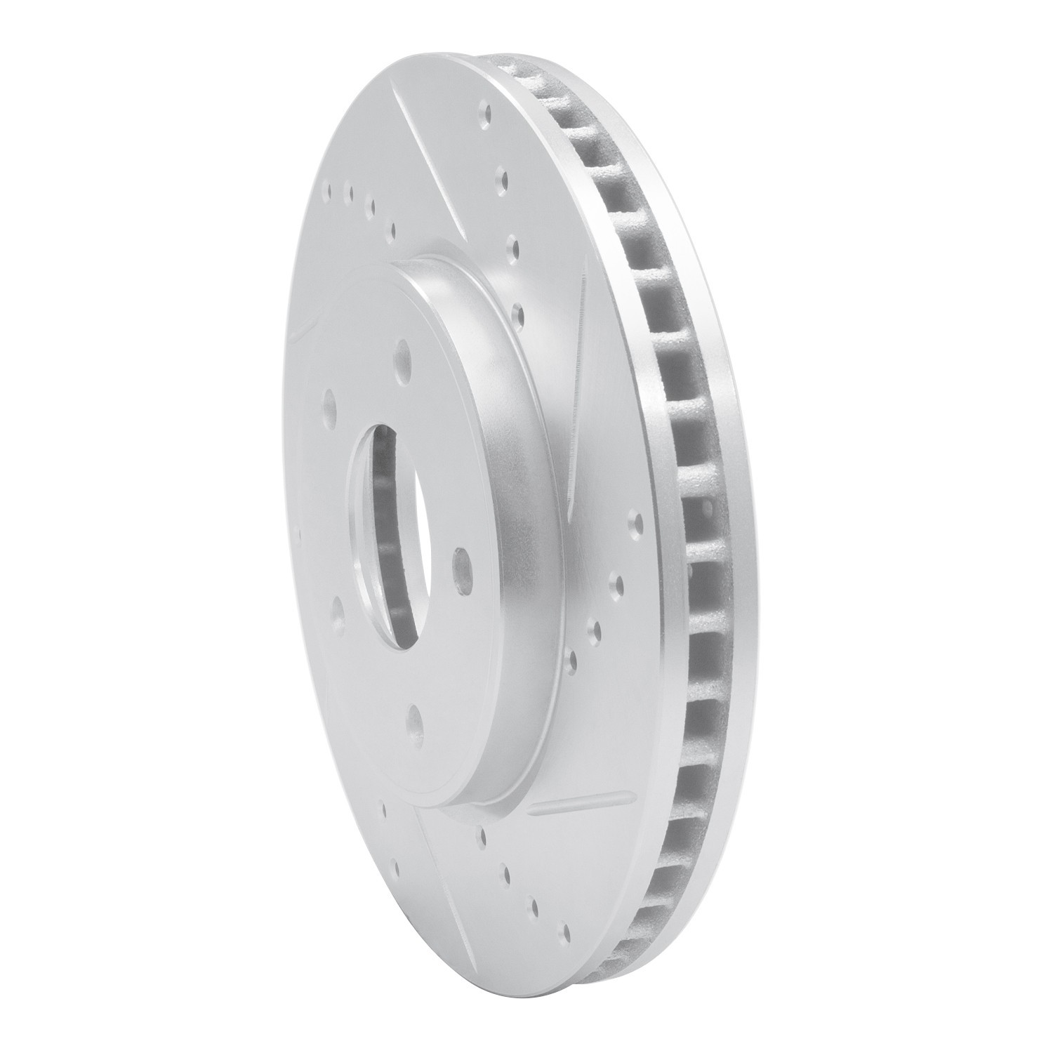 DYN 631-67103R DFC Brake Rotor - Drilled and Slotted - Silver - Image 3