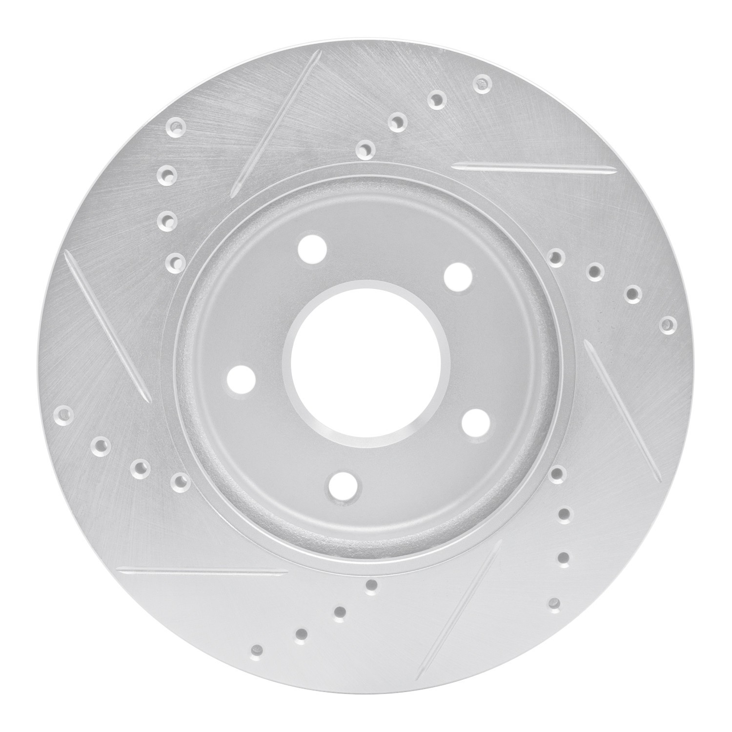DYN 631-67103R DFC Brake Rotor - Drilled and Slotted - Silver - Image 4