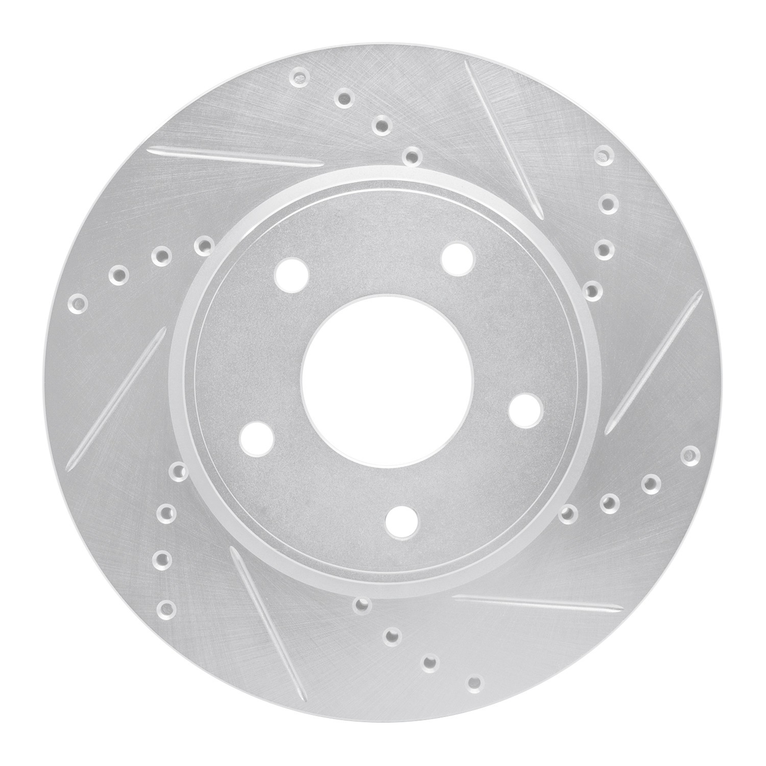DYN 631-67103R DFC Brake Rotor - Drilled and Slotted - Silver - Image 5