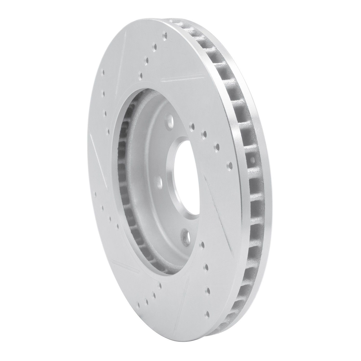 DYN 631-67103R DFC Brake Rotor - Drilled and Slotted - Silver - Image 2