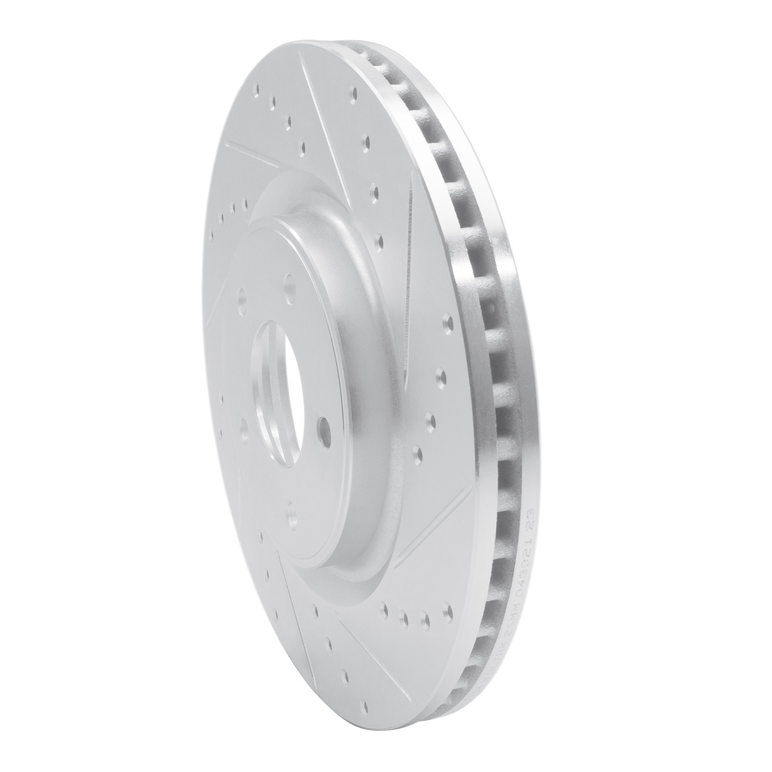 DYN 631-67104R DFC Brake Rotor - Drilled and Slotted - Silver - Image 3