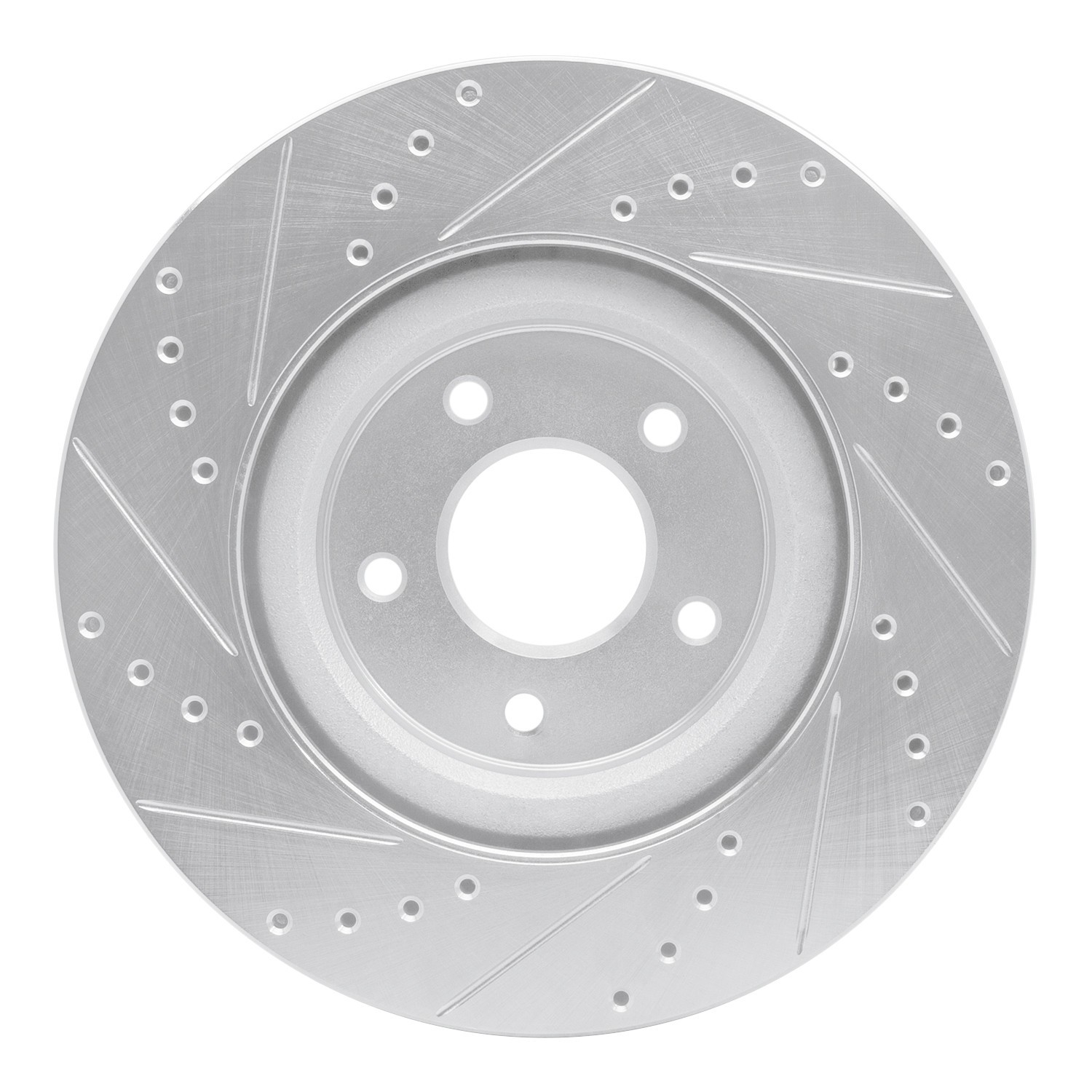 DYN 631-67104R DFC Brake Rotor - Drilled and Slotted - Silver - Image 4