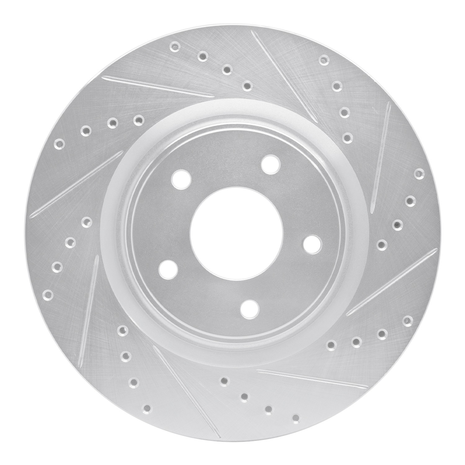 DYN 631-67104R DFC Brake Rotor - Drilled and Slotted - Silver