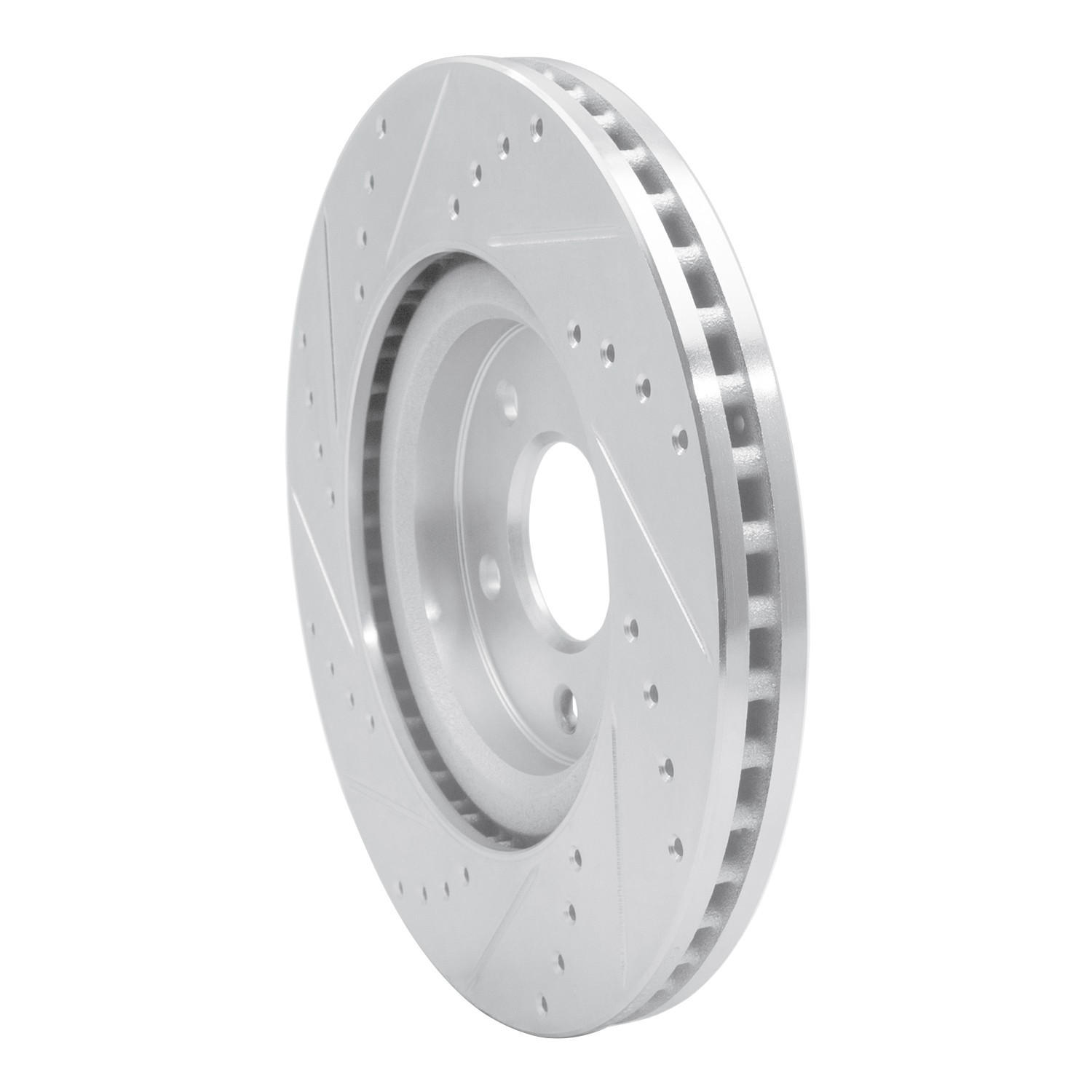 DYN 631-67104R DFC Brake Rotor - Drilled and Slotted - Silver - Image 2