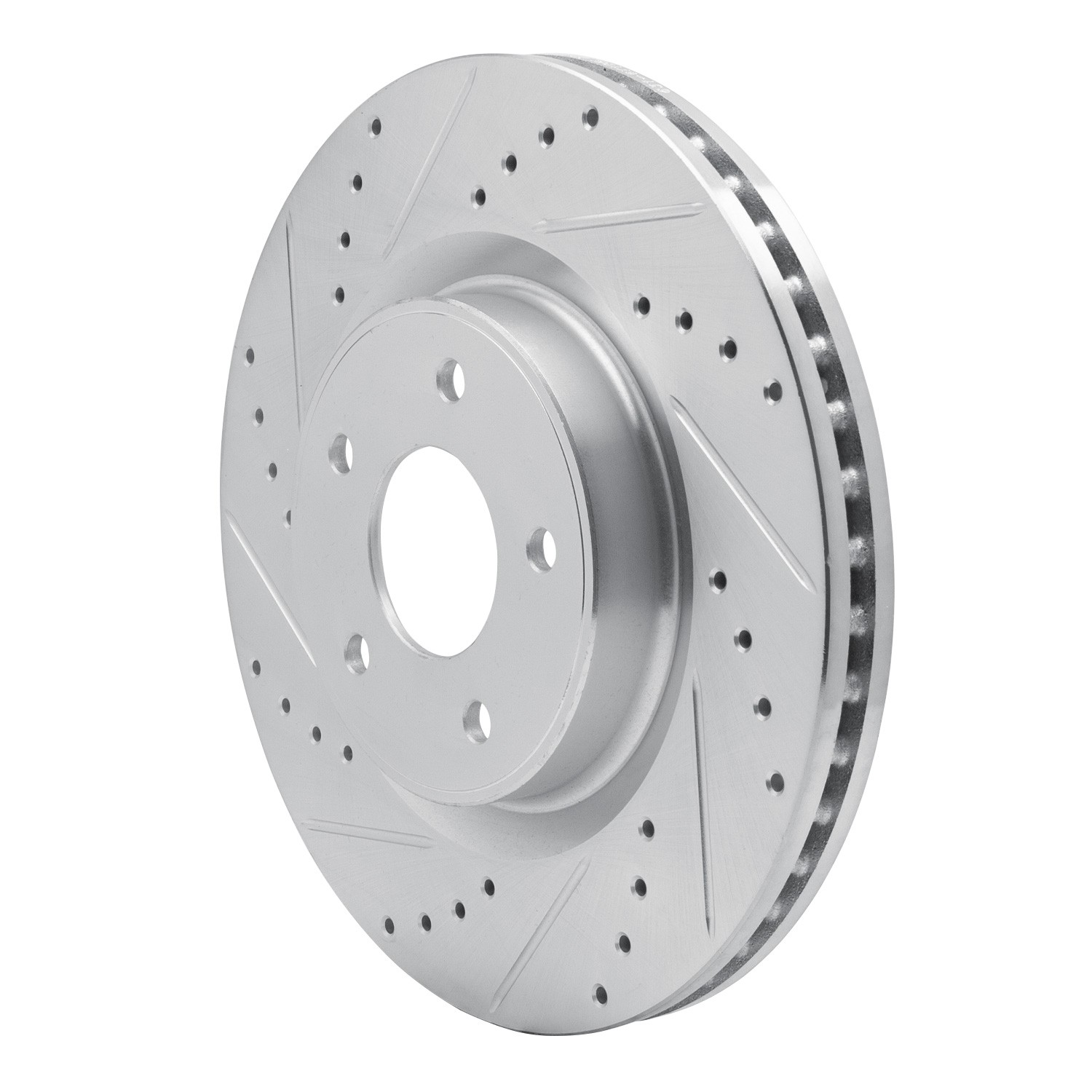 DYN 631-67105L DFC Brake Rotor - Drilled and Slotted - Silver - Image 3
