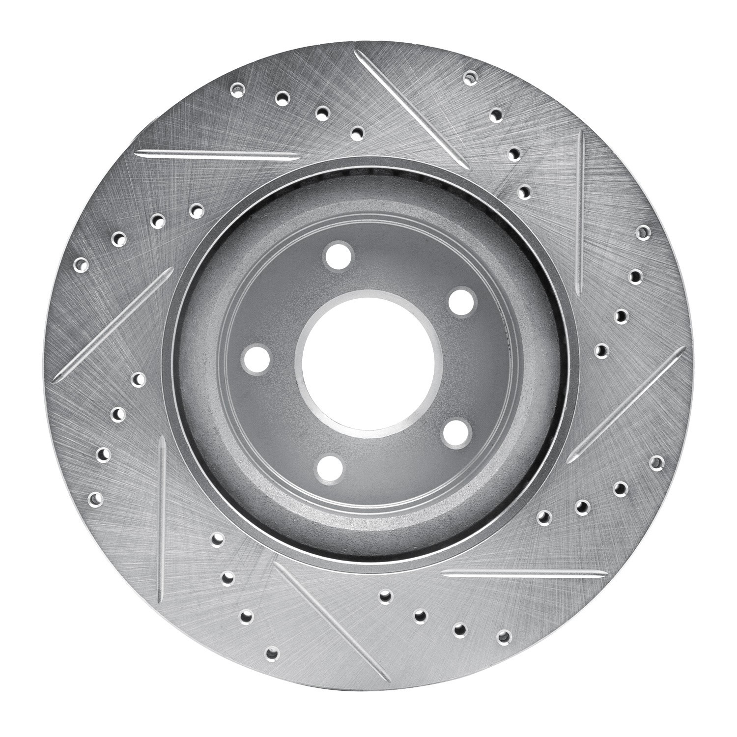 DYN 631-67105L DFC Brake Rotor - Drilled and Slotted - Silver - Image 4