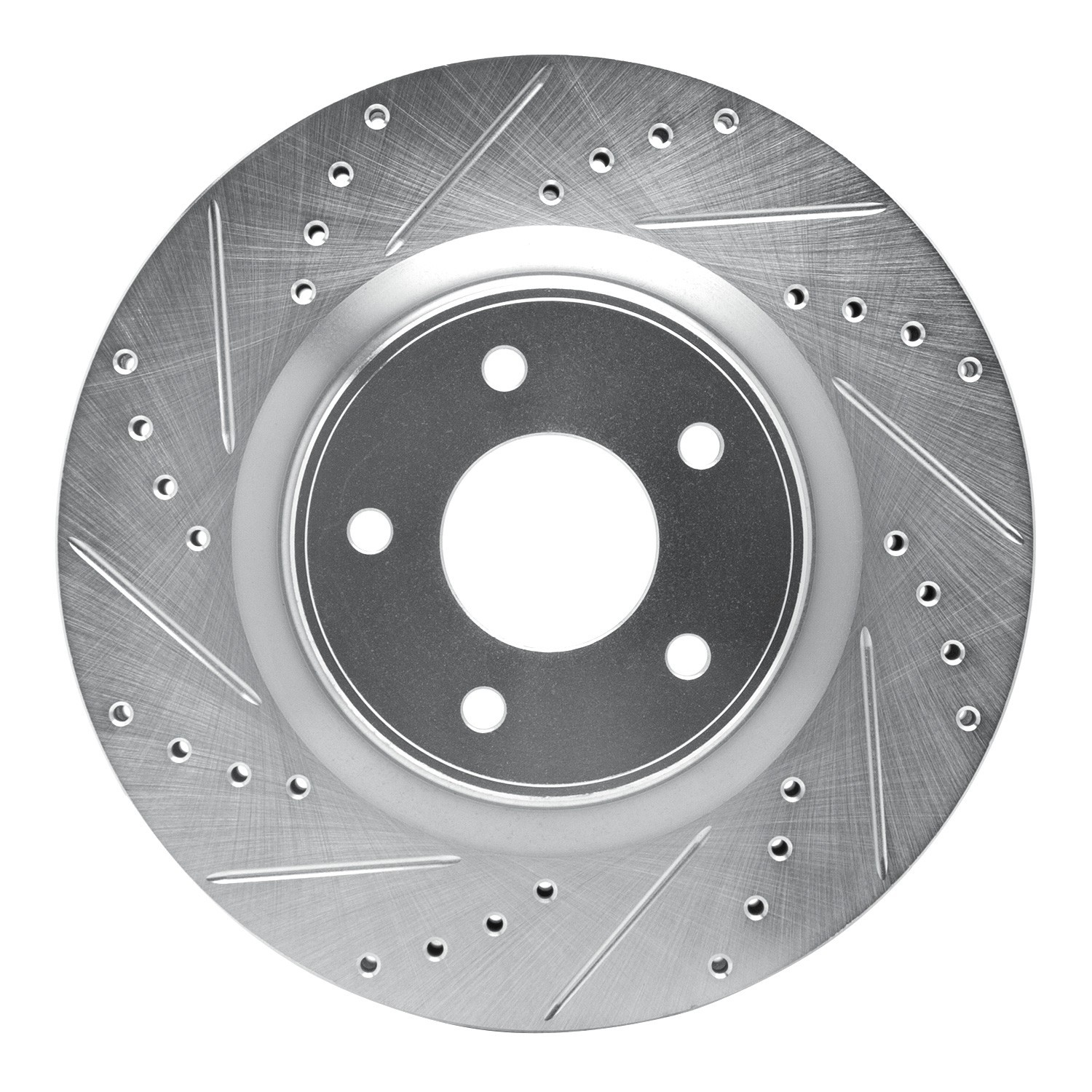 DYN 631-67105L DFC Brake Rotor - Drilled and Slotted - Silver