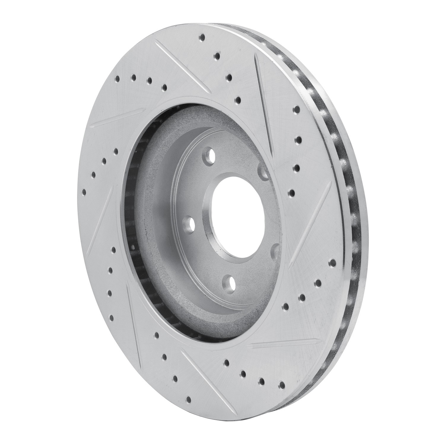 DYN 631-67105L DFC Brake Rotor - Drilled and Slotted - Silver - Image 2