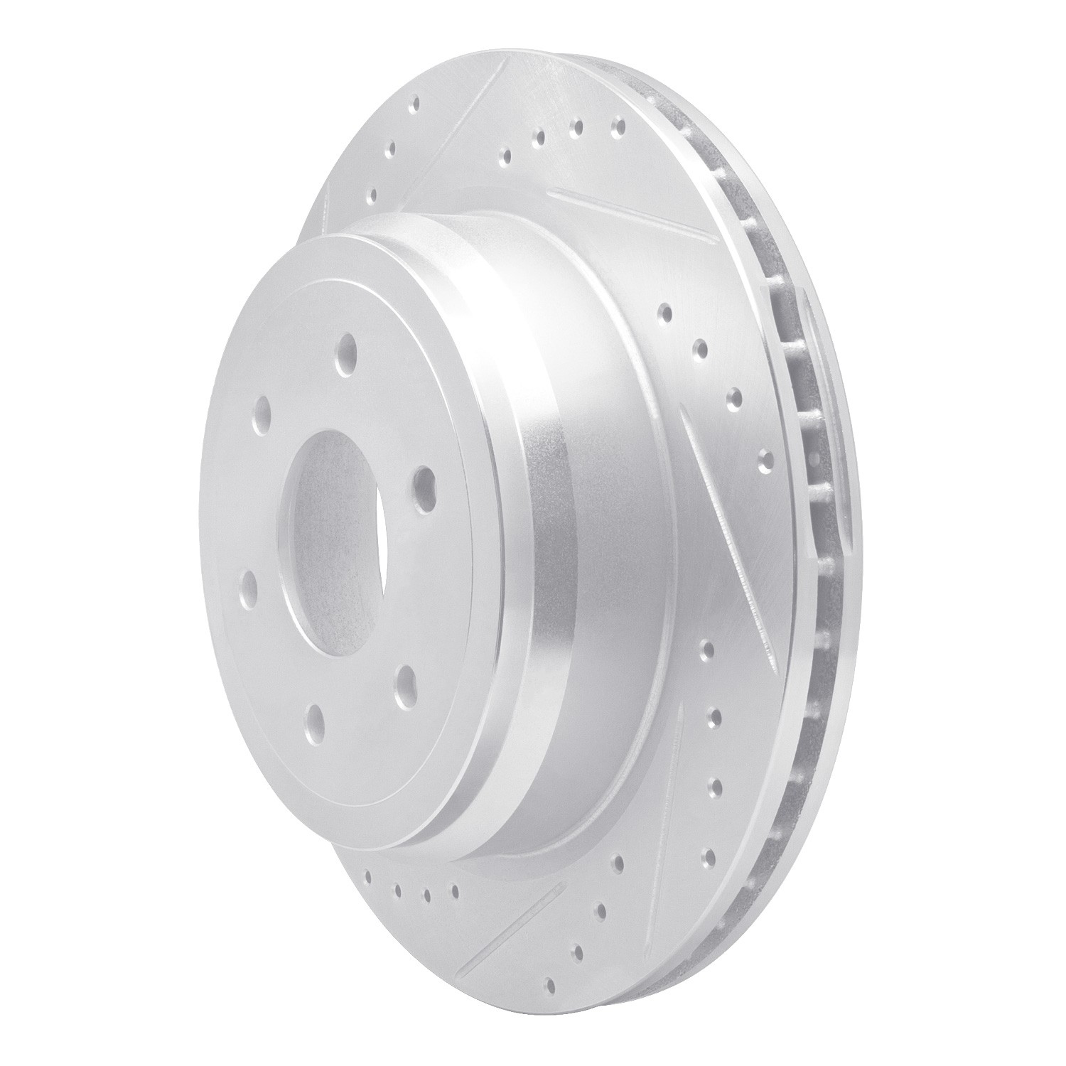 DYN 631-67109L DFC Brake Rotor - Drilled and Slotted - Silver - Image 3