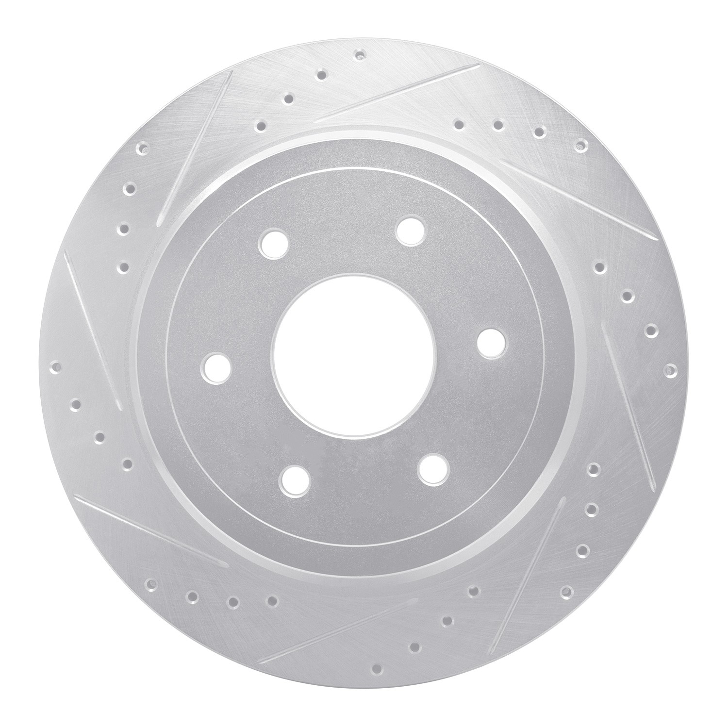 DYN 631-67109L DFC Brake Rotor - Drilled and Slotted - Silver