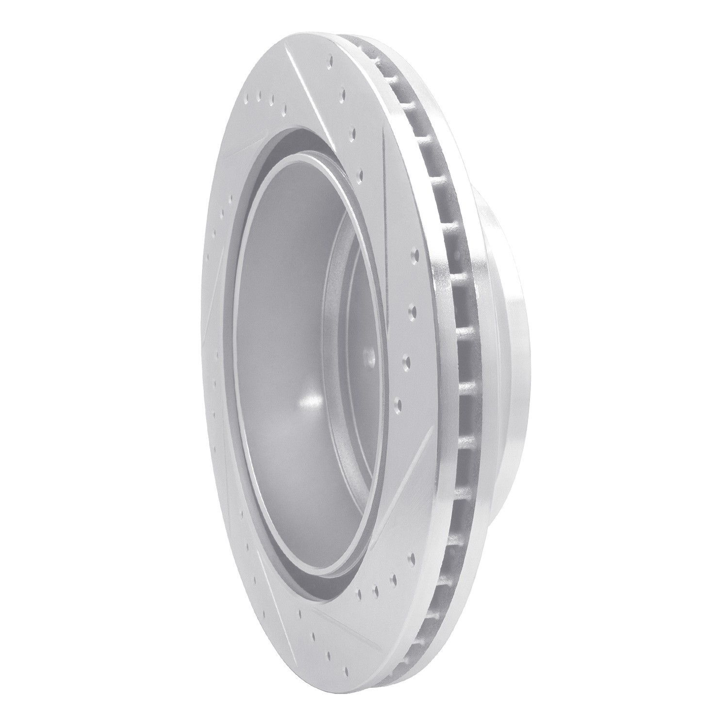 DYN 631-67109L DFC Brake Rotor - Drilled and Slotted - Silver - Image 2