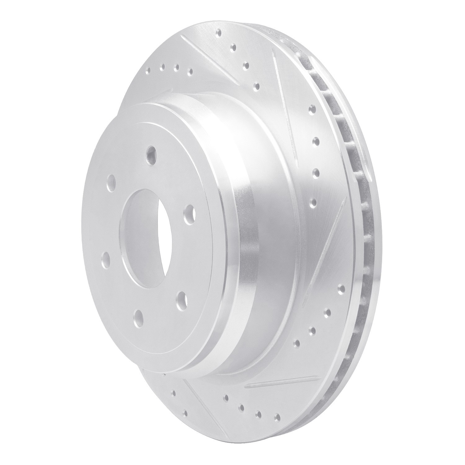 DYN 631-67109R DFC Brake Rotor - Drilled and Slotted - Silver