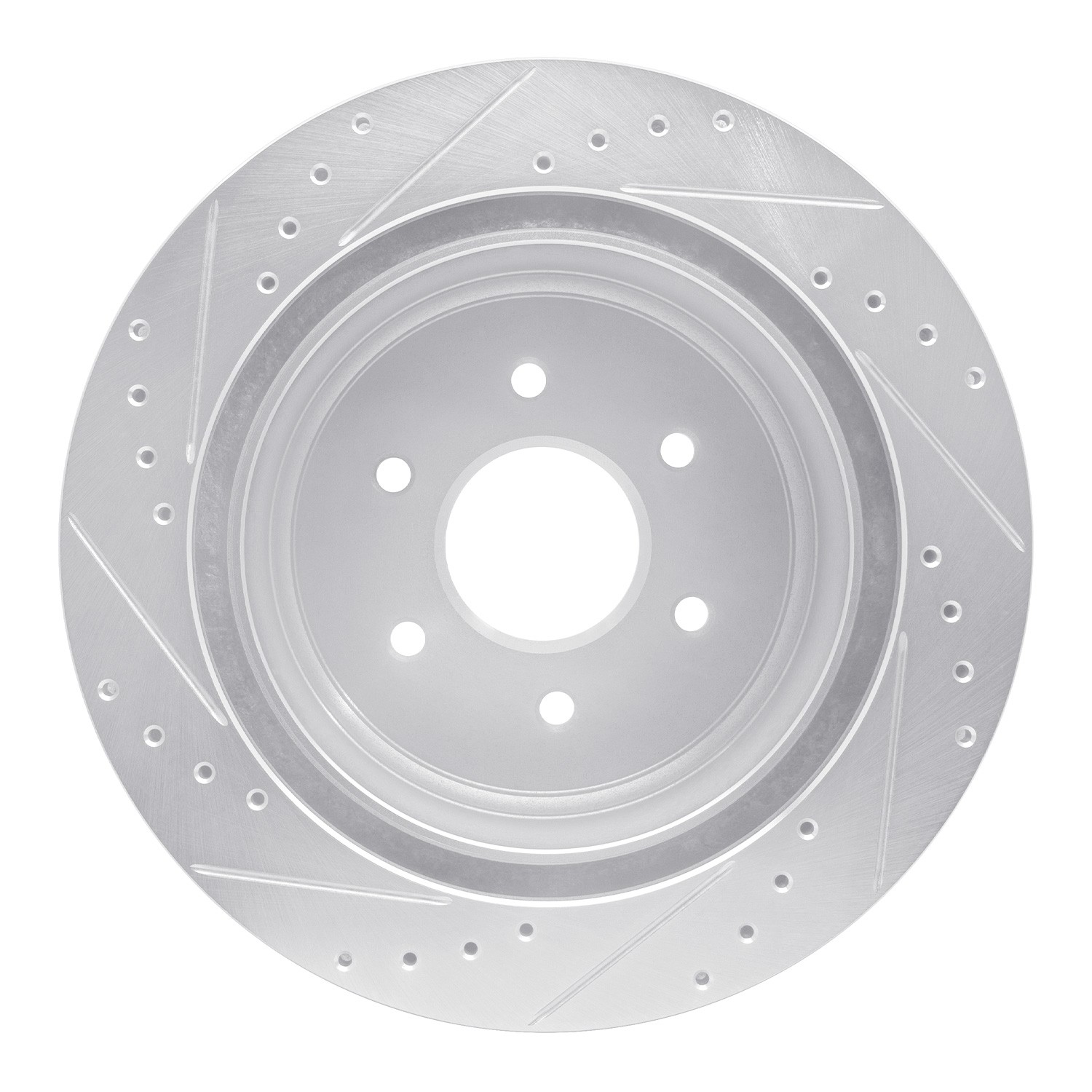 DYN 631-67109R DFC Brake Rotor - Drilled and Slotted - Silver - Image 2