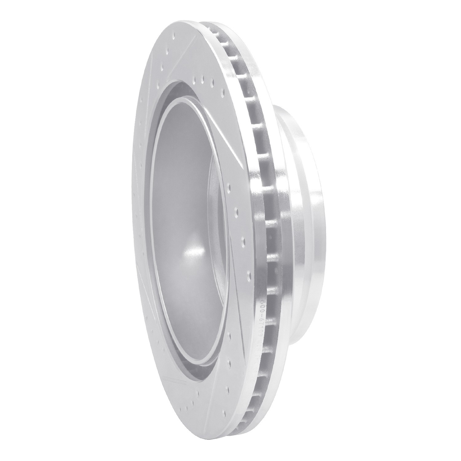 DYN 631-67109R DFC Brake Rotor - Drilled and Slotted - Silver - Image 5