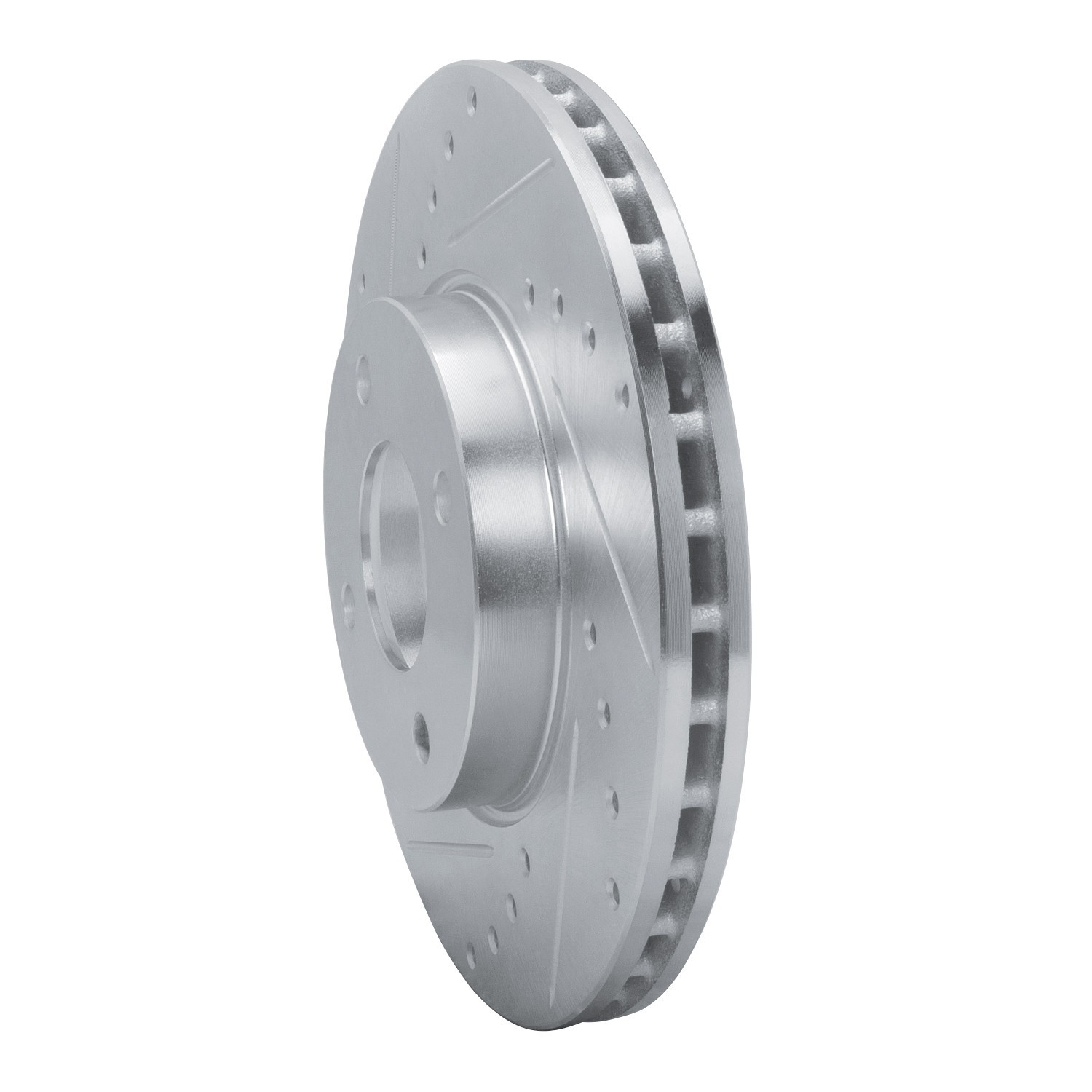 DYN 631-67112L DFC Brake Rotor - Drilled and Slotted - Silver - Image 2