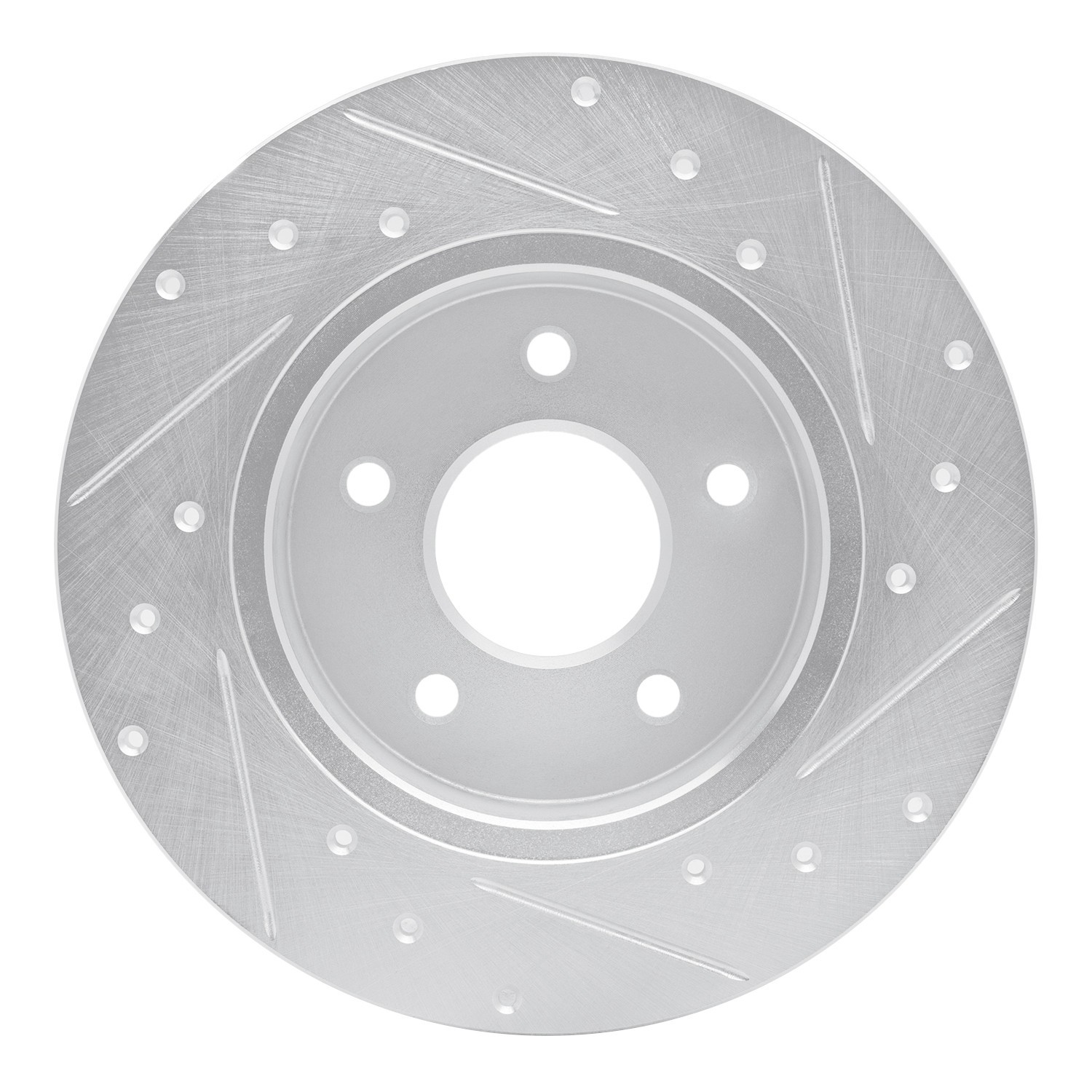 DYN 631-67113L DFC Brake Rotor - Drilled and Slotted - Silver - Image 4