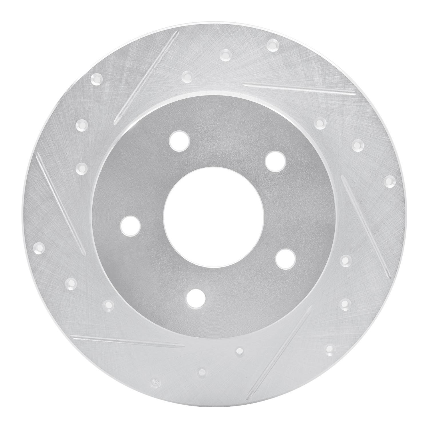 DYN 631-67113L DFC Brake Rotor - Drilled and Slotted - Silver