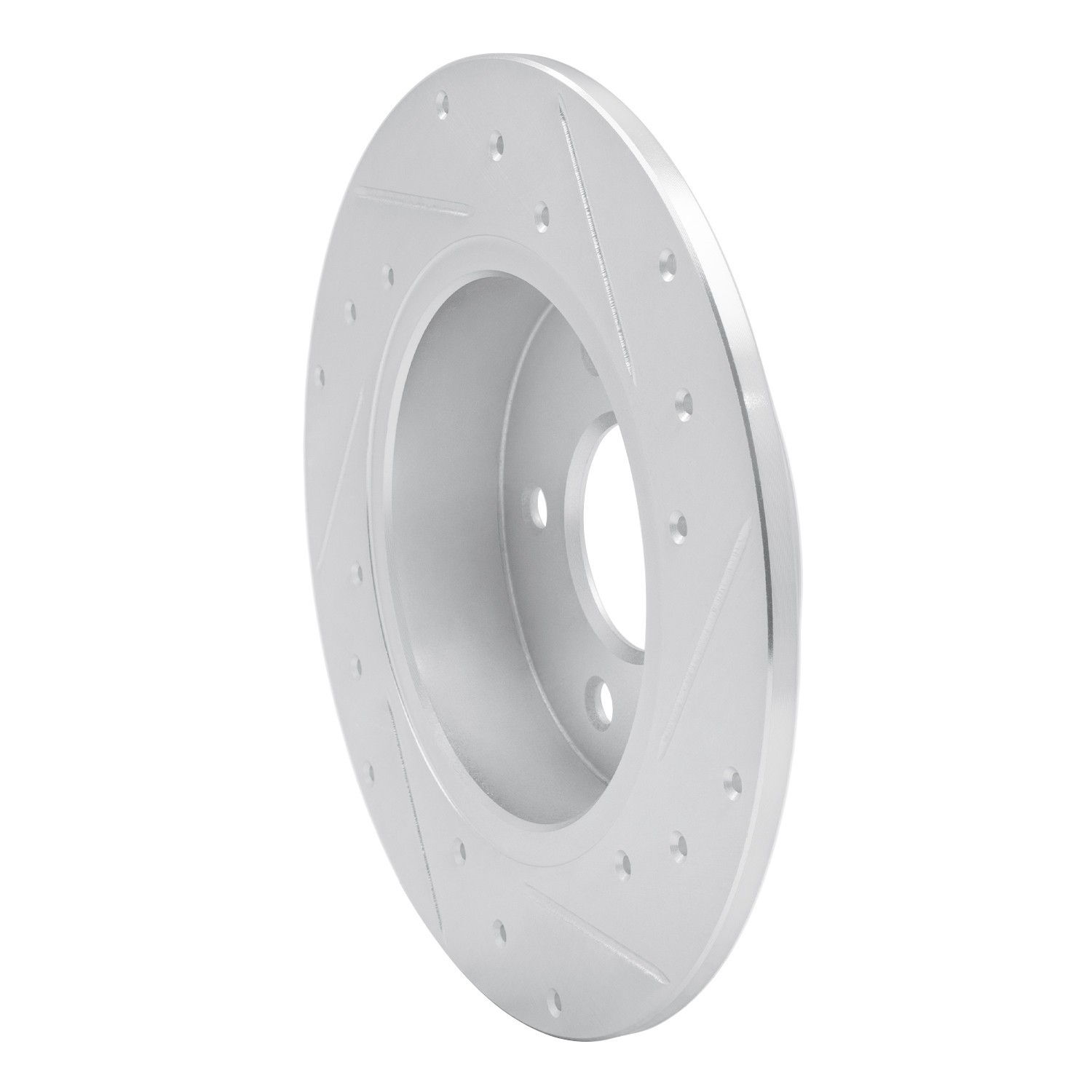 DYN 631-67113L DFC Brake Rotor - Drilled and Slotted - Silver - Image 2