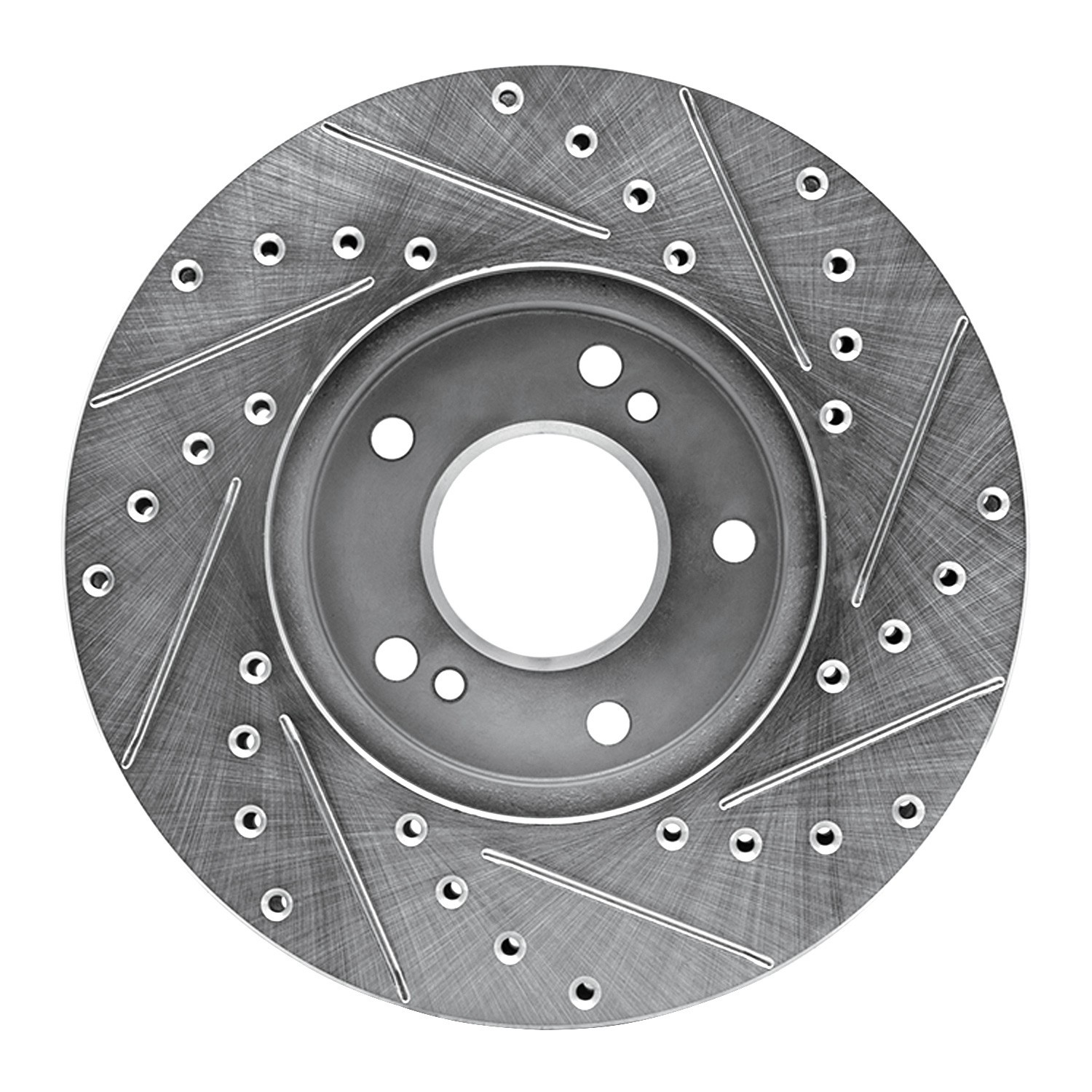 DYN 631-68002L DFC Brake Rotor - Drilled and Slotted - Silver - Image 4