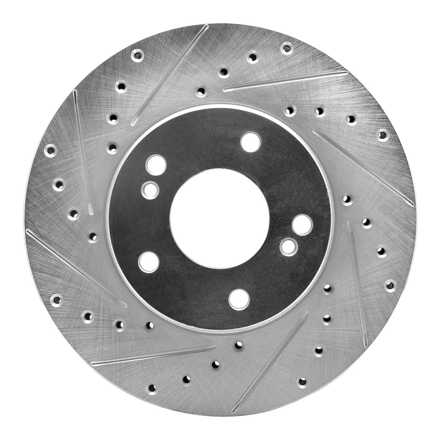DYN 631-68002L DFC Brake Rotor - Drilled and Slotted - Silver