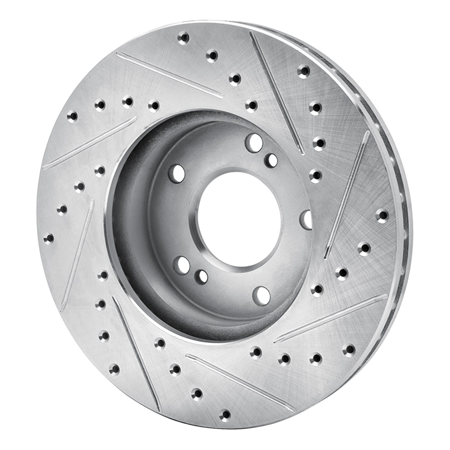 DYN 631-68002L DFC Brake Rotor - Drilled and Slotted - Silver - Image 2
