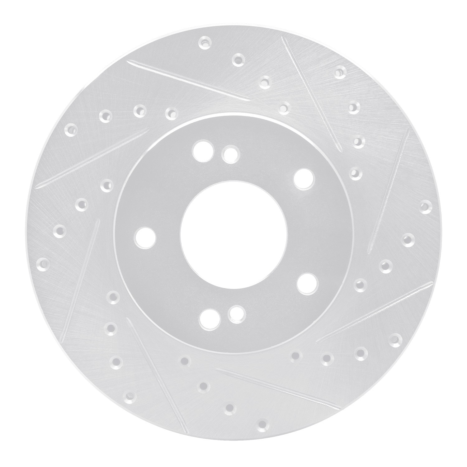 DYN 631-68002R DFC Brake Rotor - Drilled and Slotted - Silver