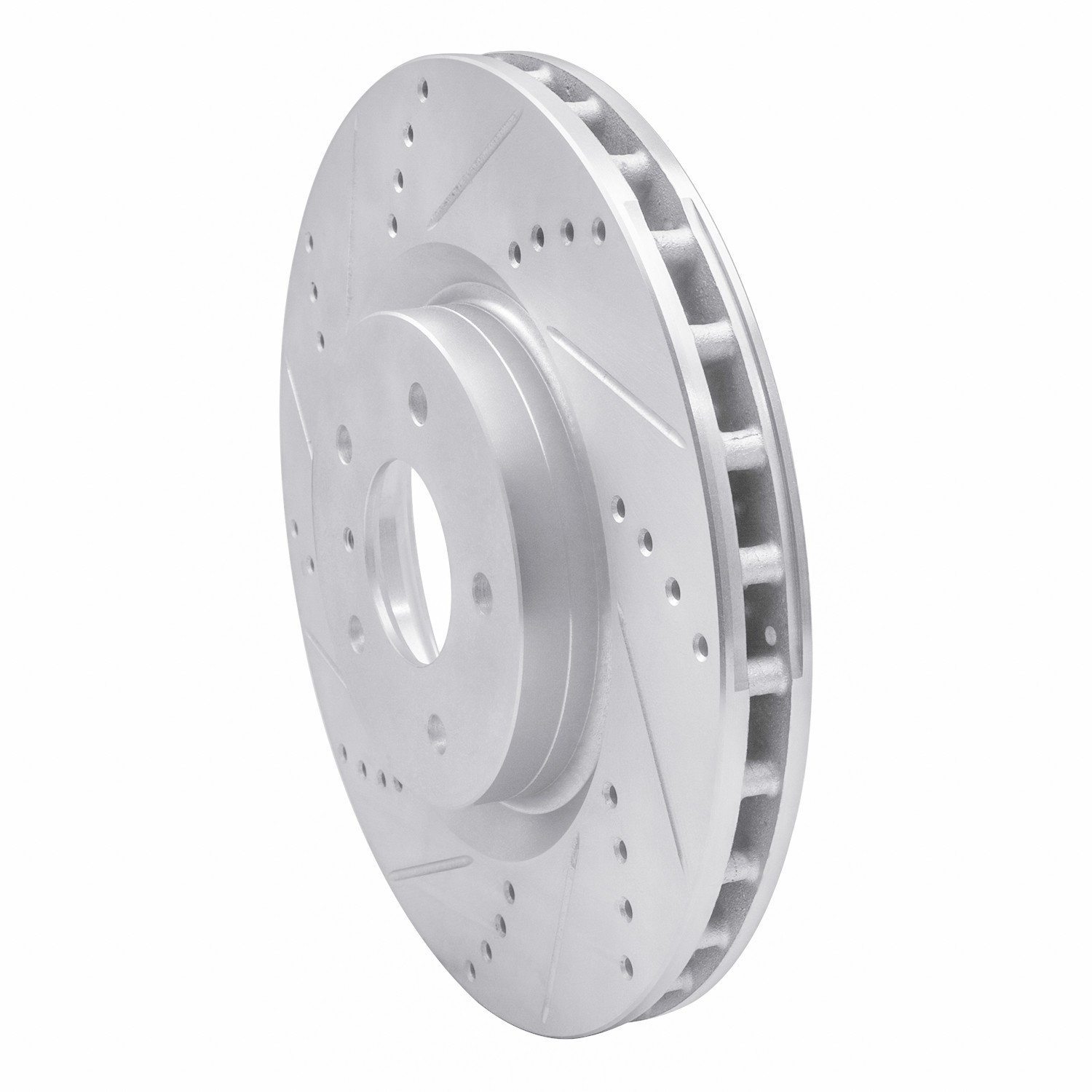 DYN 631-68008L DFC Brake Rotor - Drilled and Slotted - Silver - Image 3