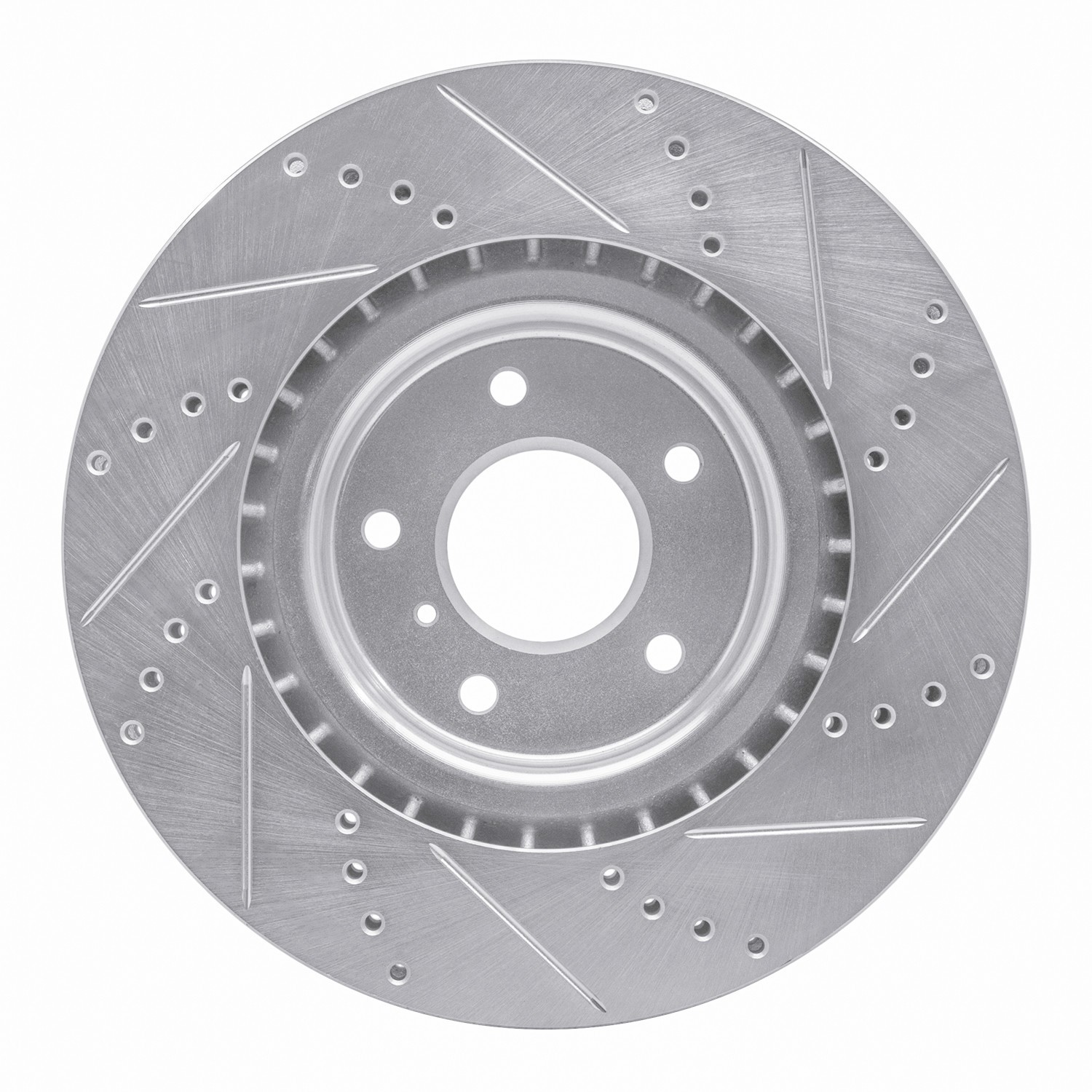 DYN 631-68008L DFC Brake Rotor - Drilled and Slotted - Silver - Image 4