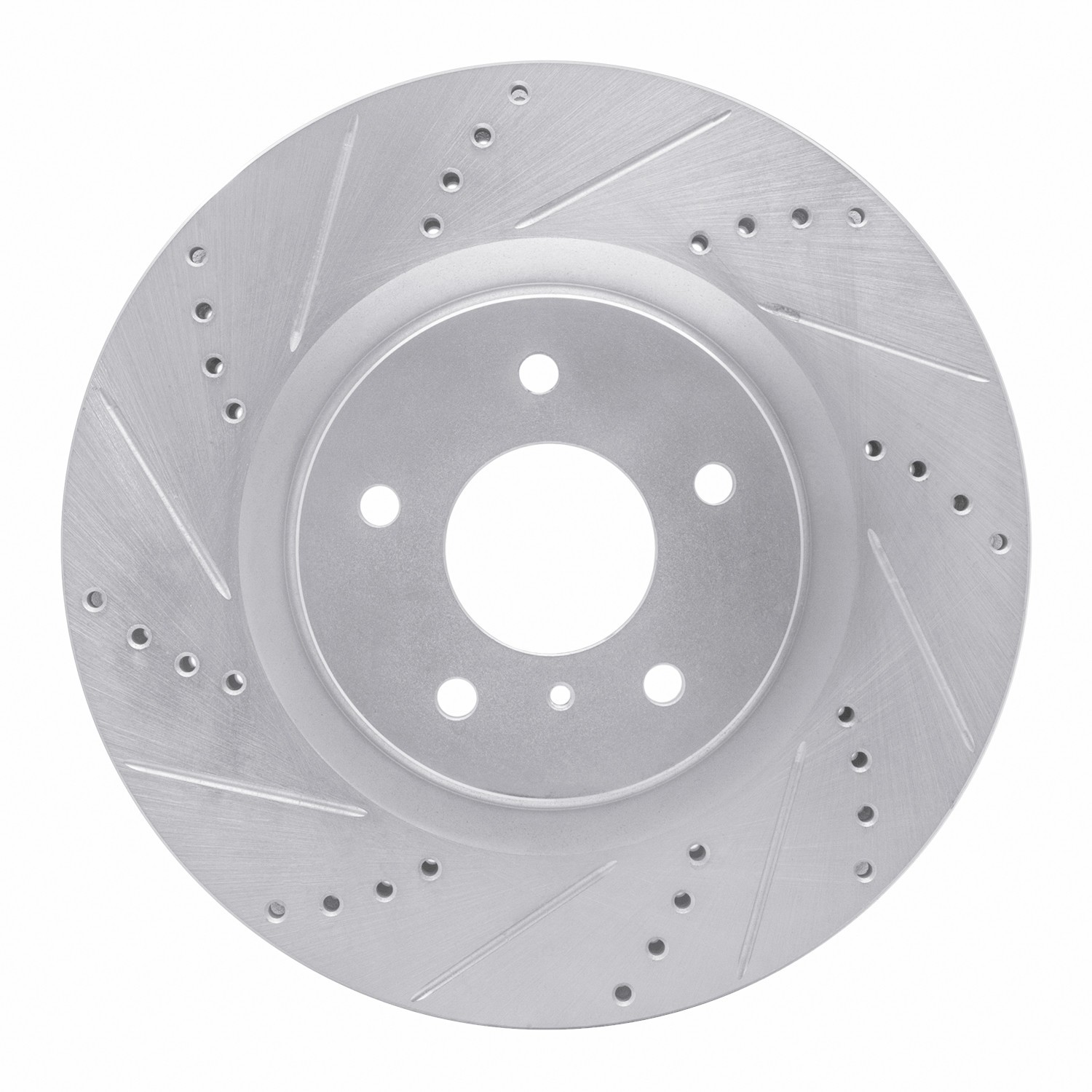 DYN 631-68008L DFC Brake Rotor - Drilled and Slotted - Silver - Image 5