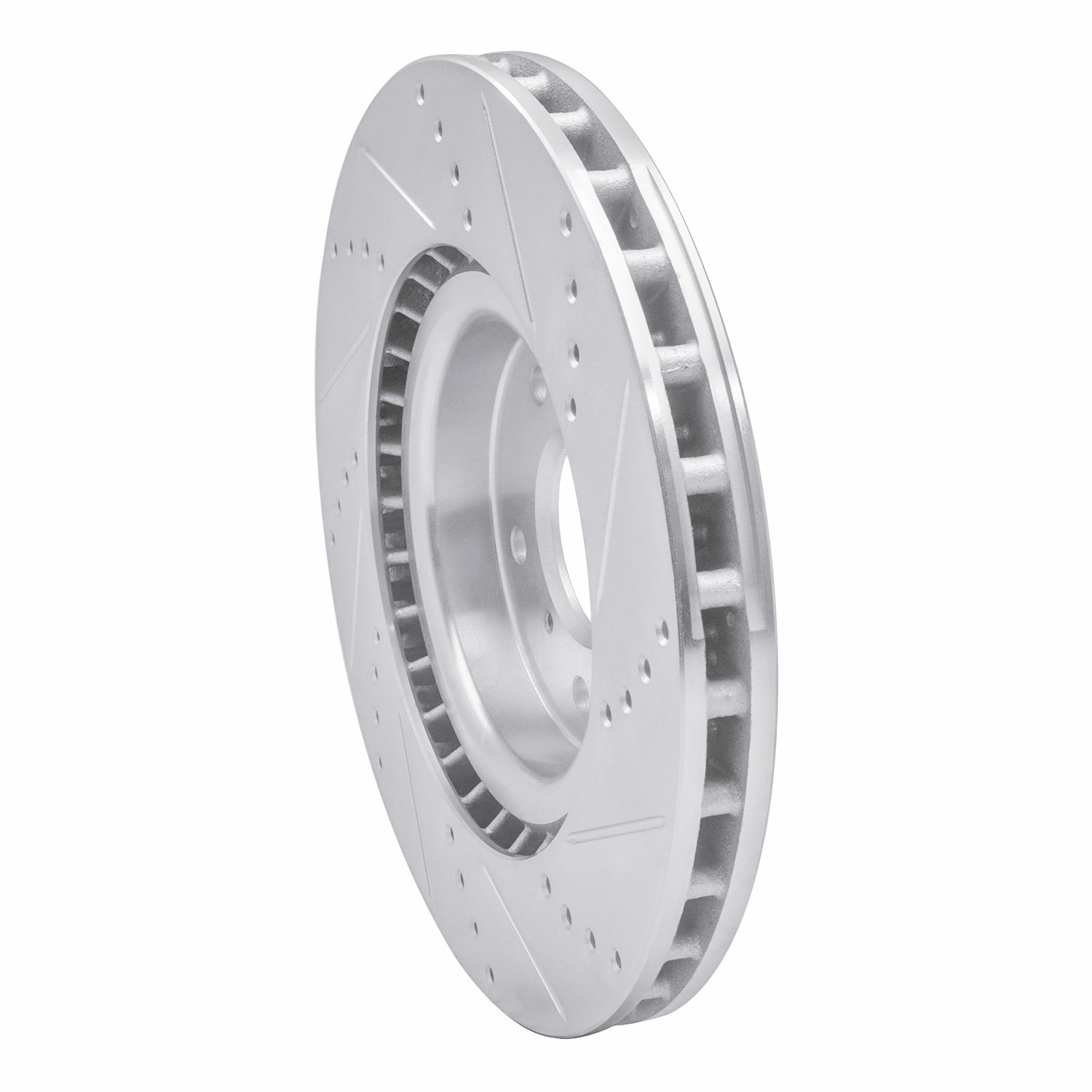 DYN 631-68008L DFC Brake Rotor - Drilled and Slotted - Silver - Image 2