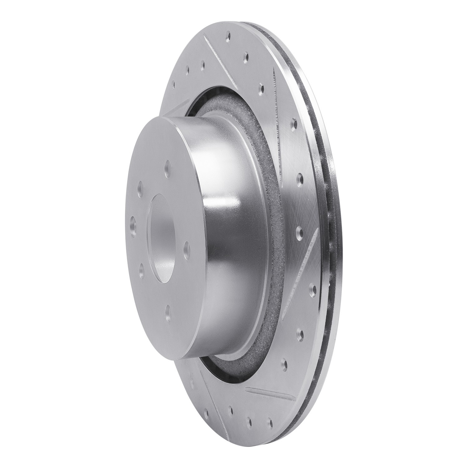 DYN 631-68010R DFC Brake Rotor - Drilled and Slotted - Silver